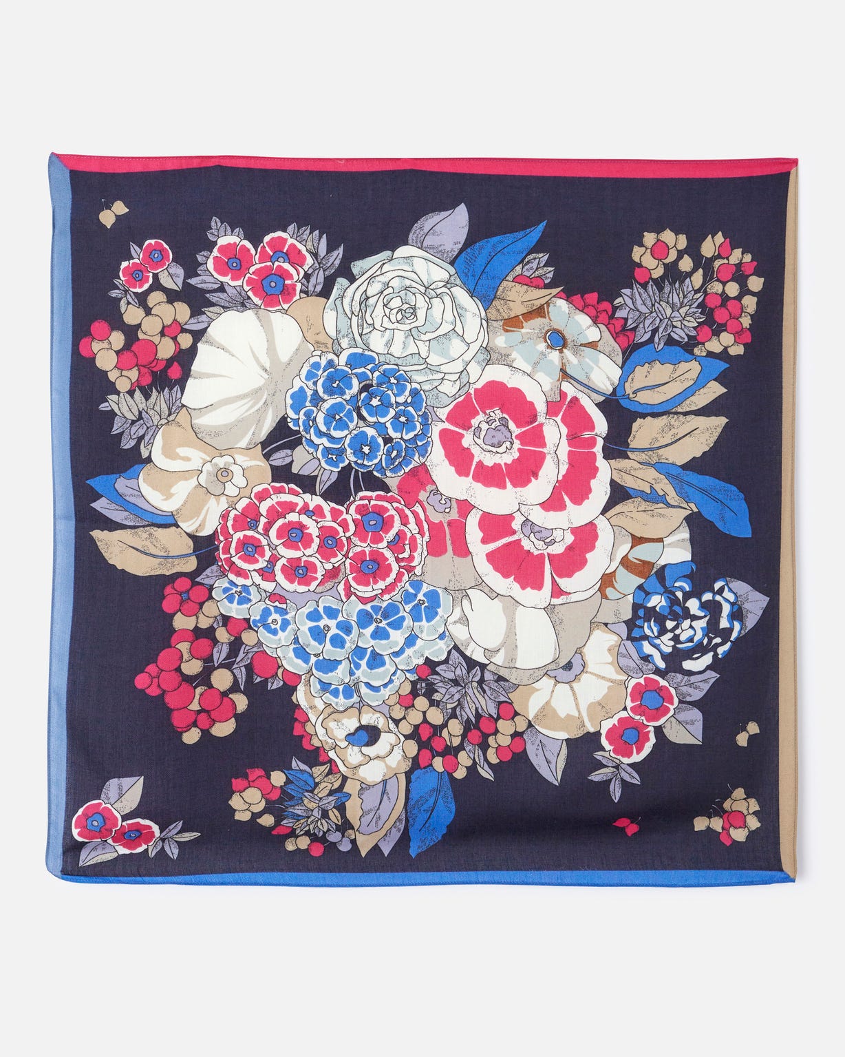 Foulard carré bouquet de fleurs