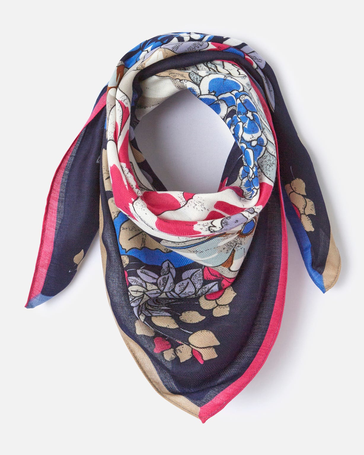 Foulard carré bouquet de fleurs