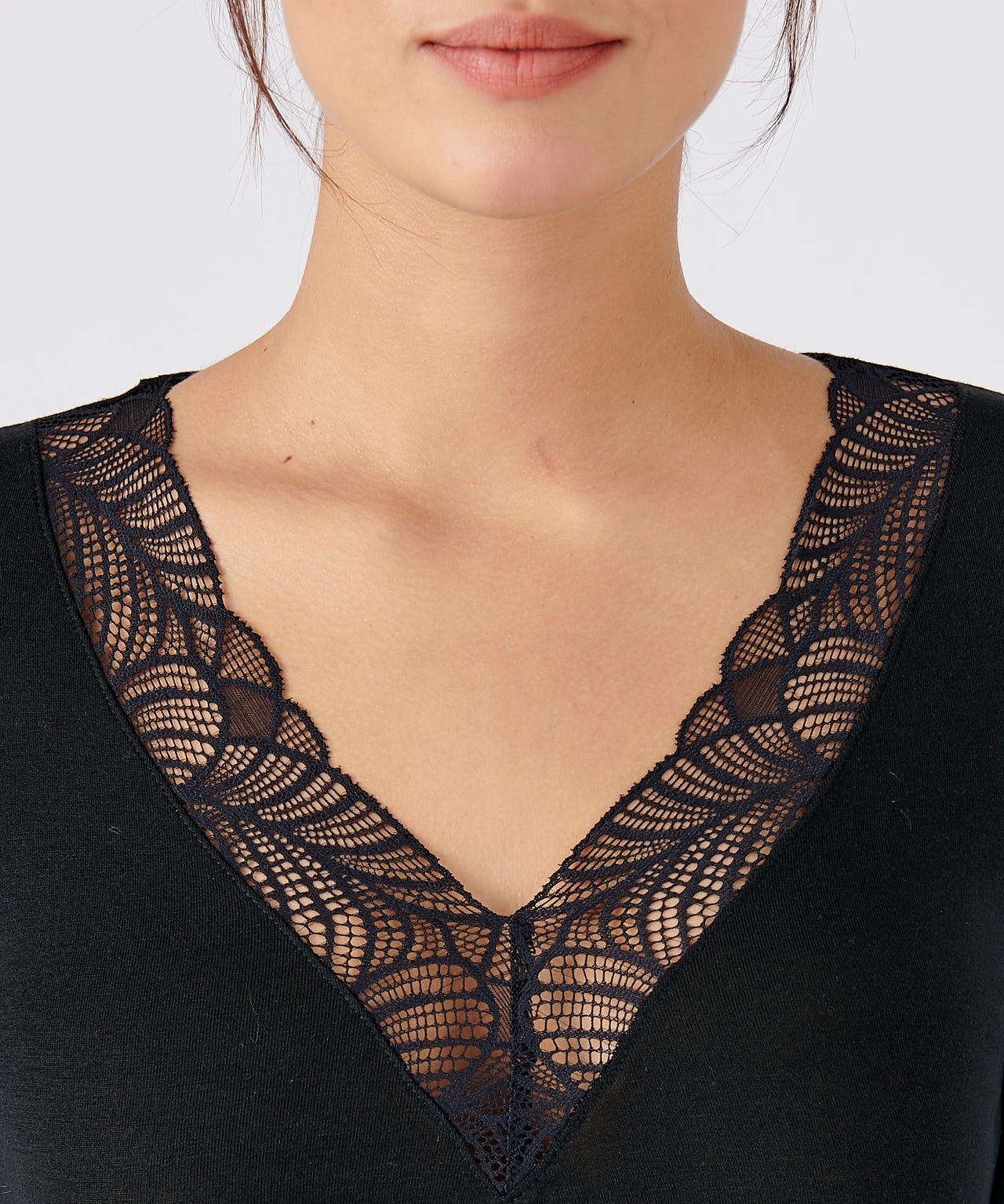 T-shirt manches longues dentelle Thermolactyl Sensitive