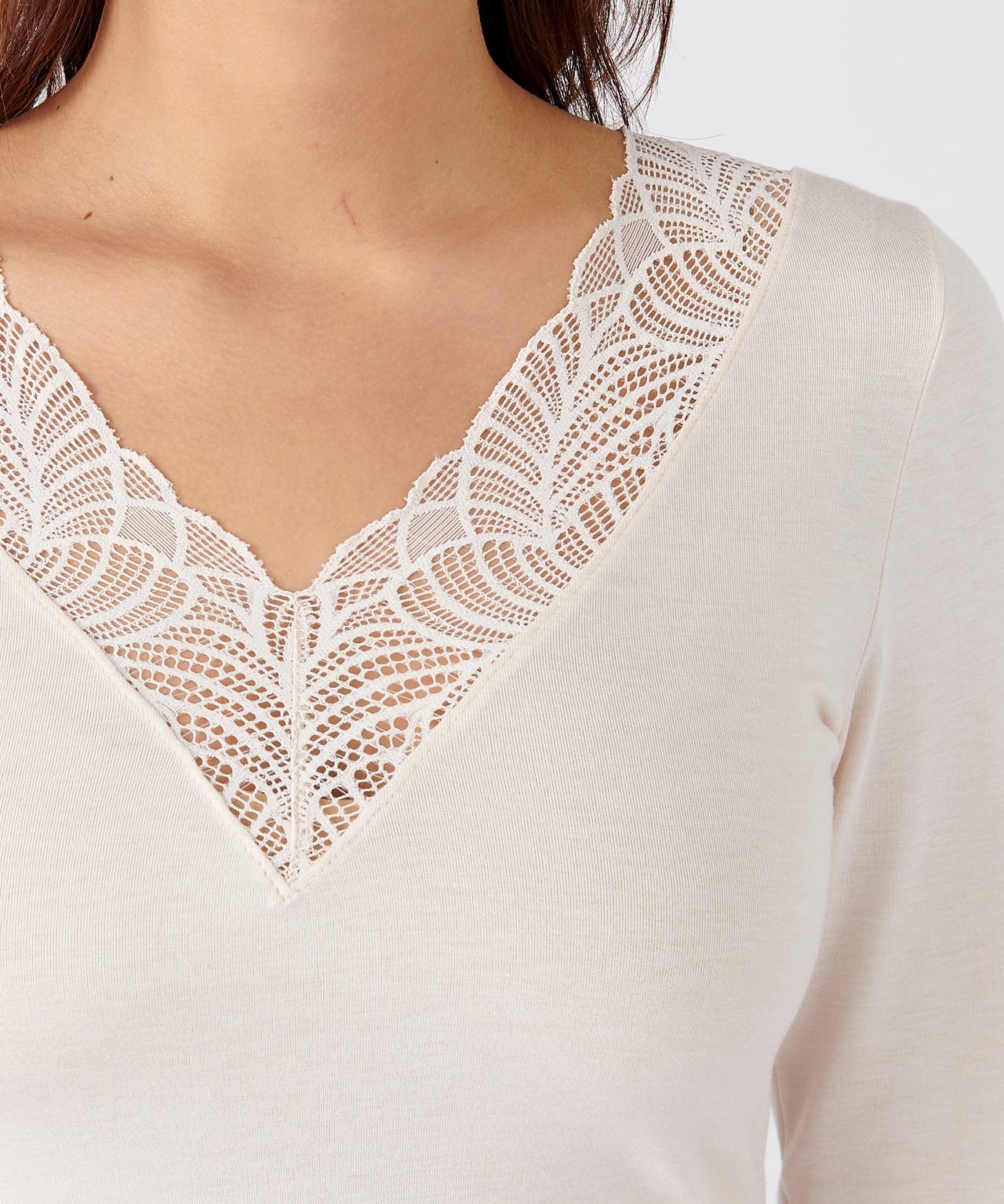 T-shirt manches longues dentelle Thermolactyl Sensitive
