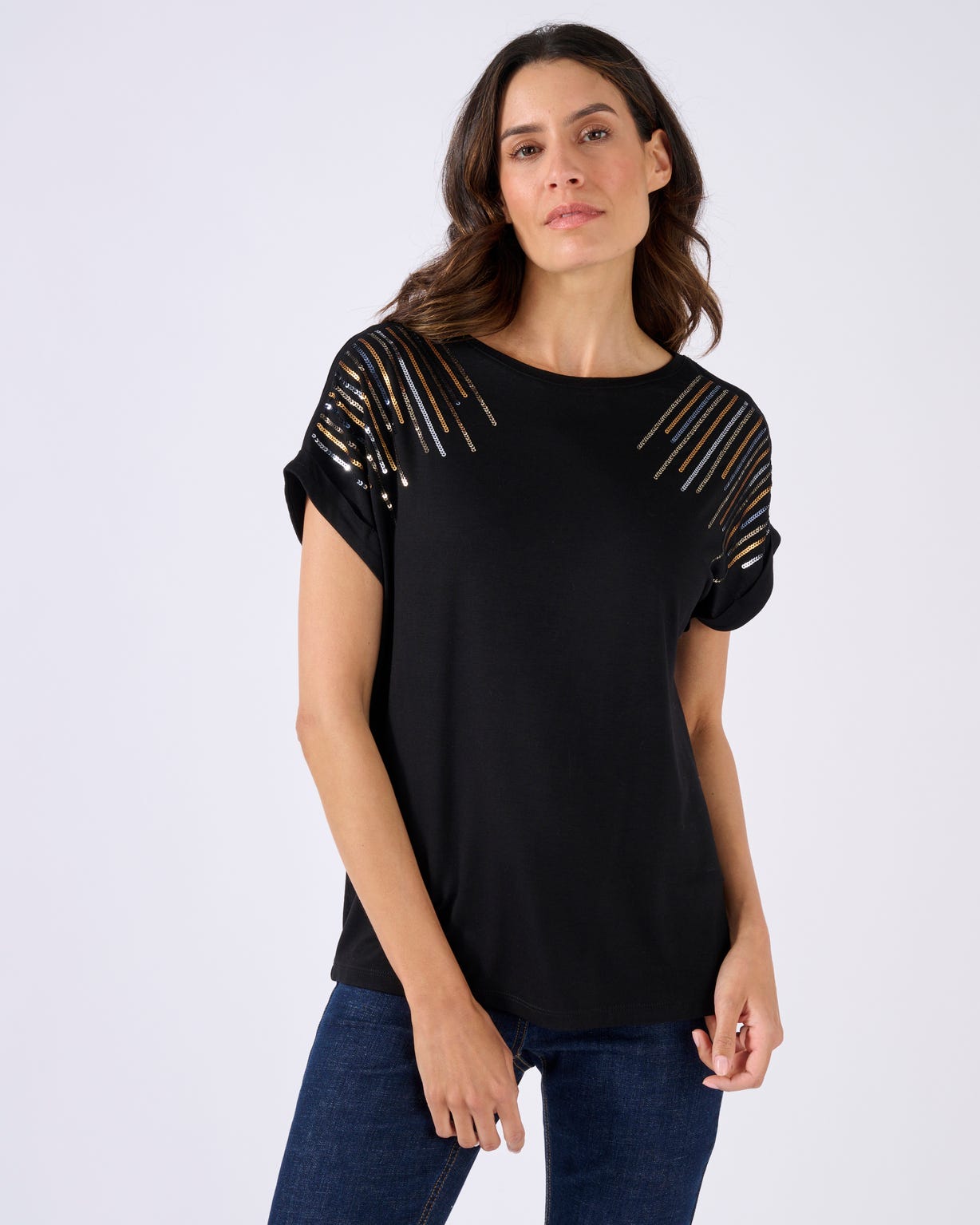 T-shirt maille jersey à sequins