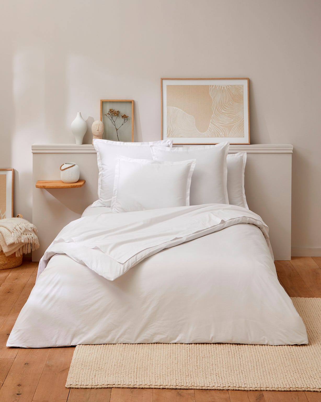 Housse de couette en percale pur coton.