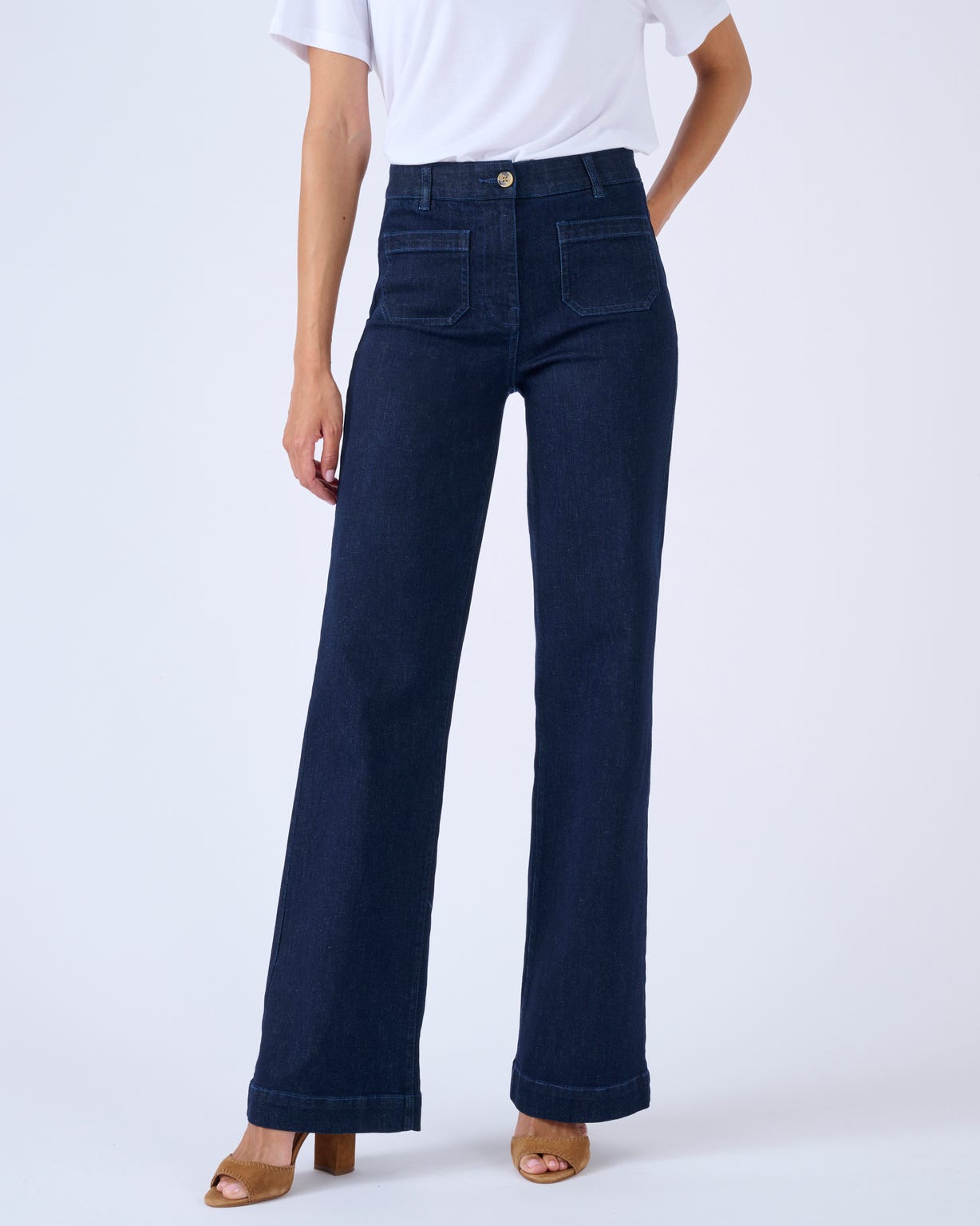 Jean large poches plaquées