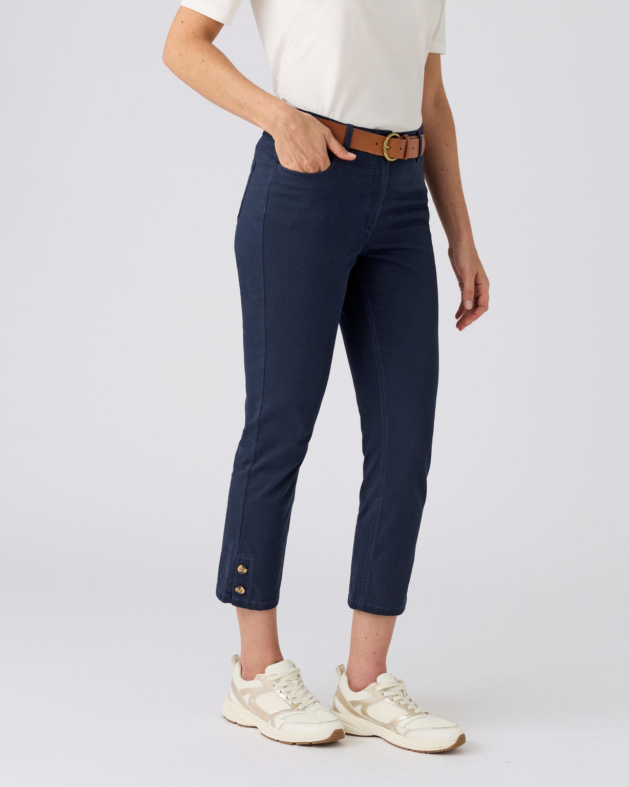 Pantalon 7/8ème fantaisie boutonnée
