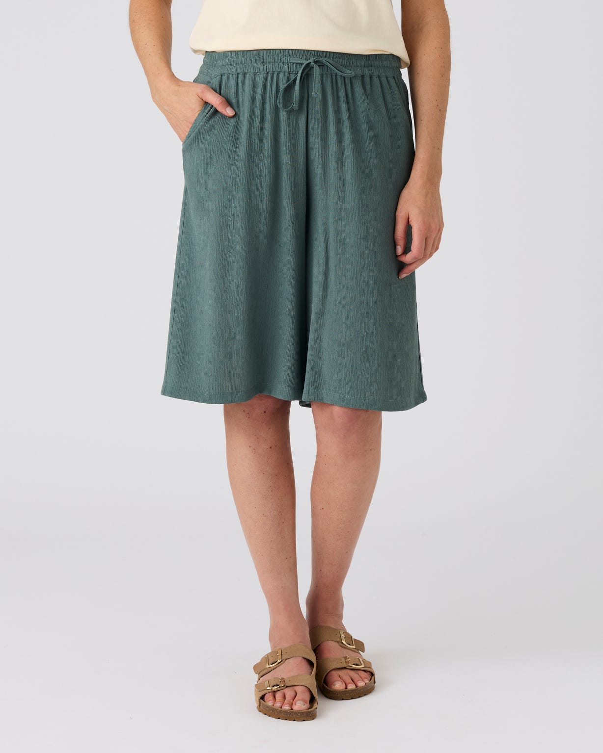 Bermuda crépon enfilable