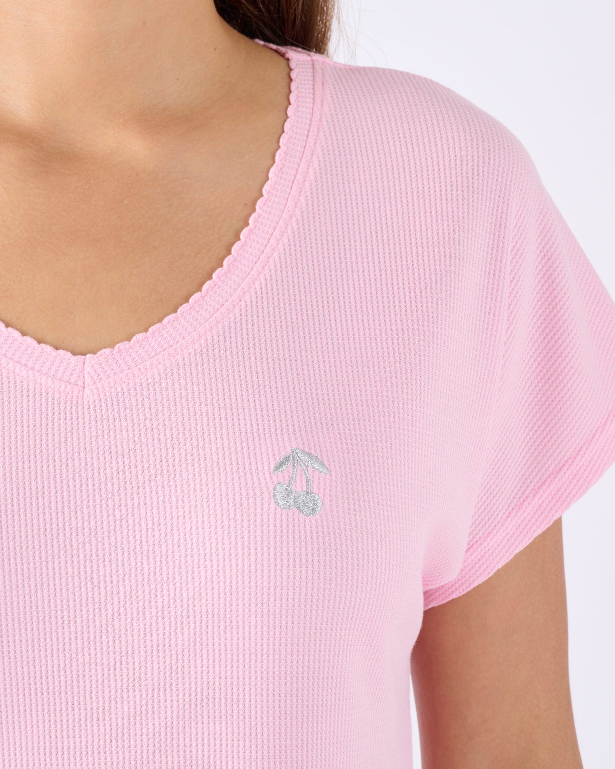 Pyjama 7/8ème en maille gaufrée