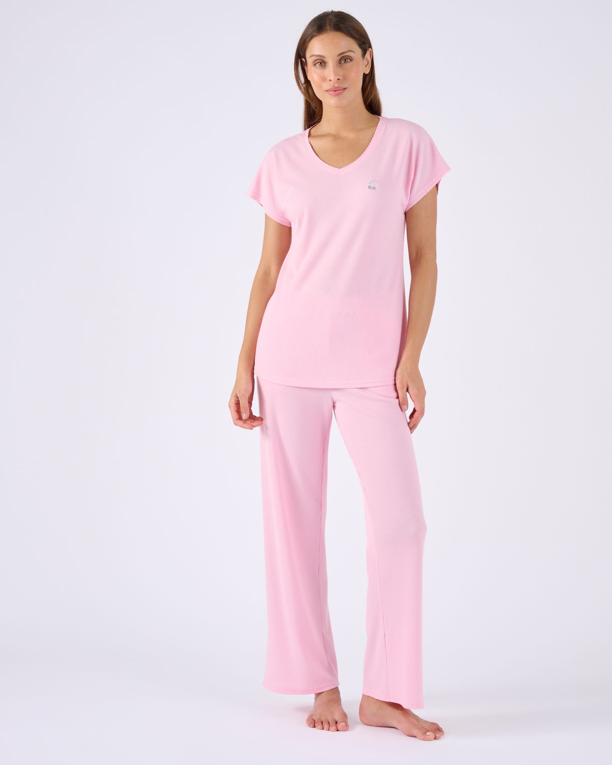 Pyjama 7/8ème en maille gaufrée