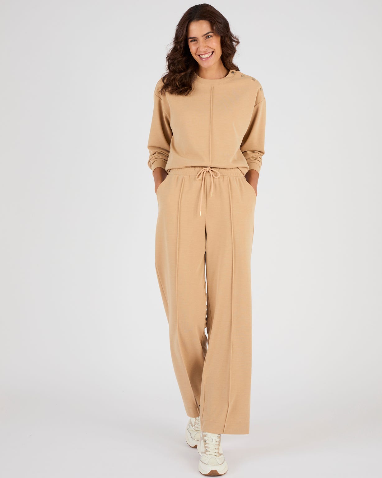 Pantalon large en maille piquée