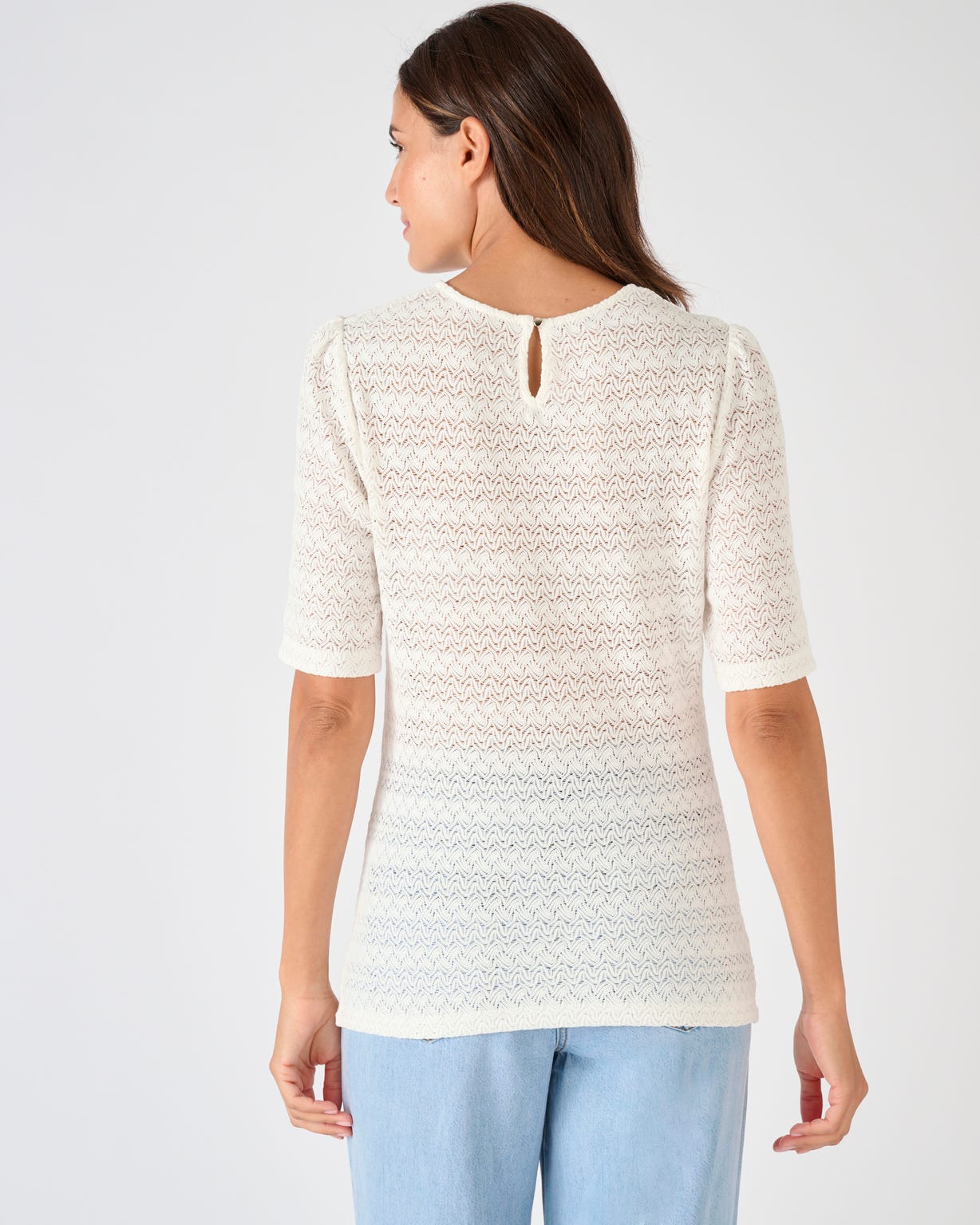 T-shirt maille jacquard reliéfée