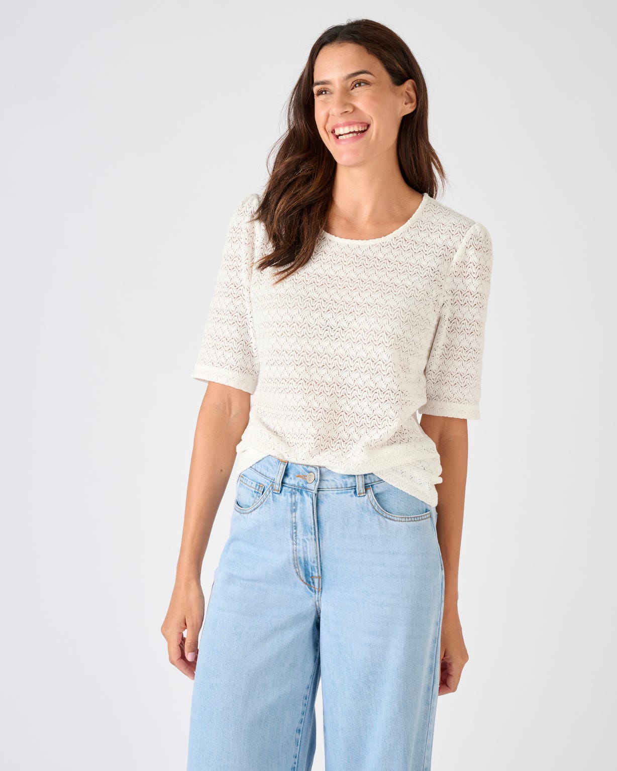 T-shirt maille jacquard reliéfée
