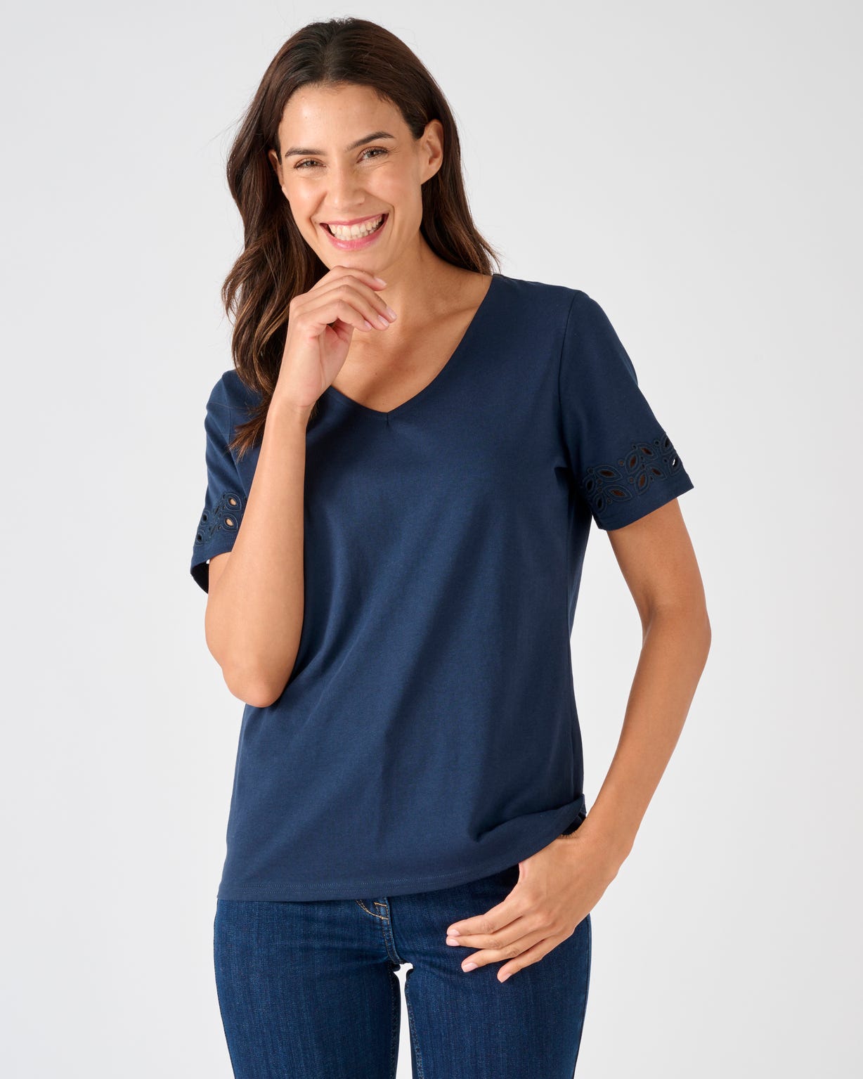 T-shirt détails fantaisie pur coton