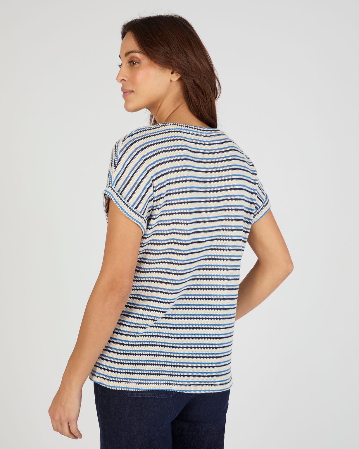 T-shirt maille jacquard rayée