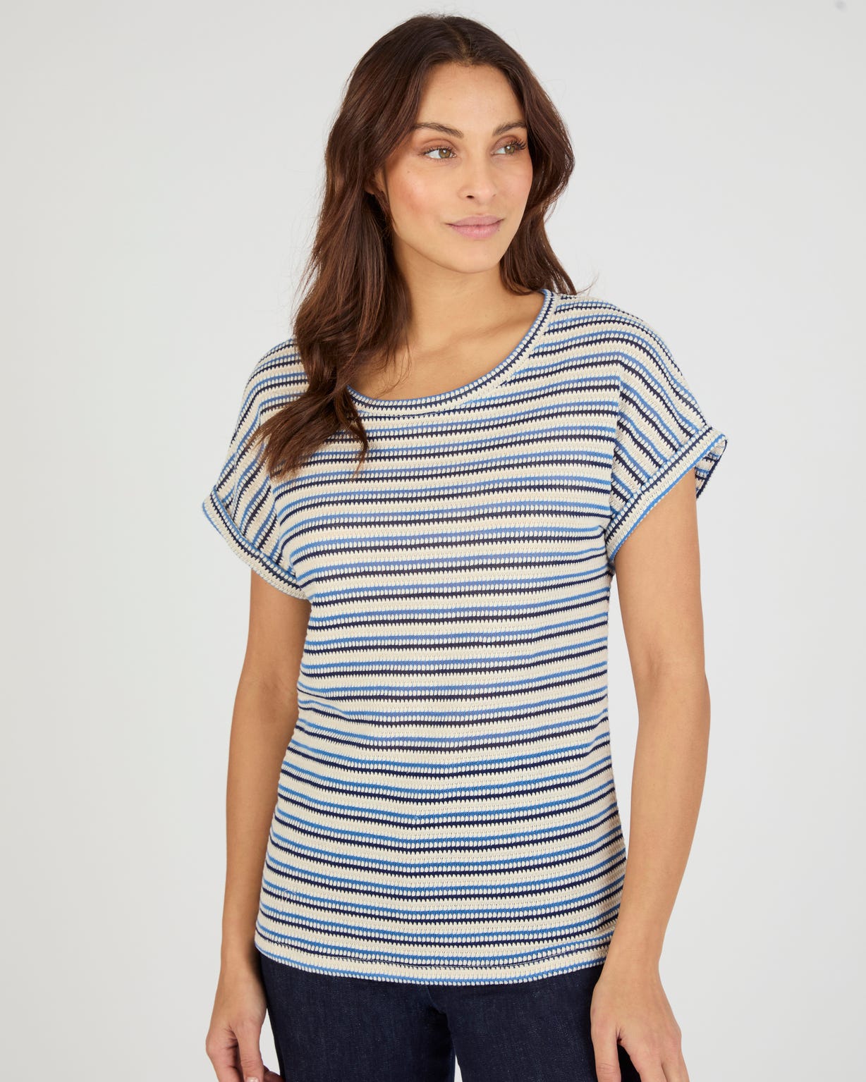 T-shirt maille jacquard rayée