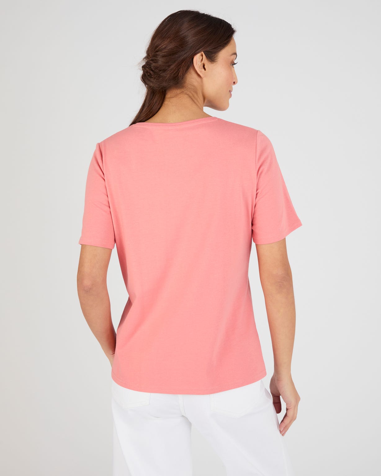 T-shirt maille jersey motif feuillage