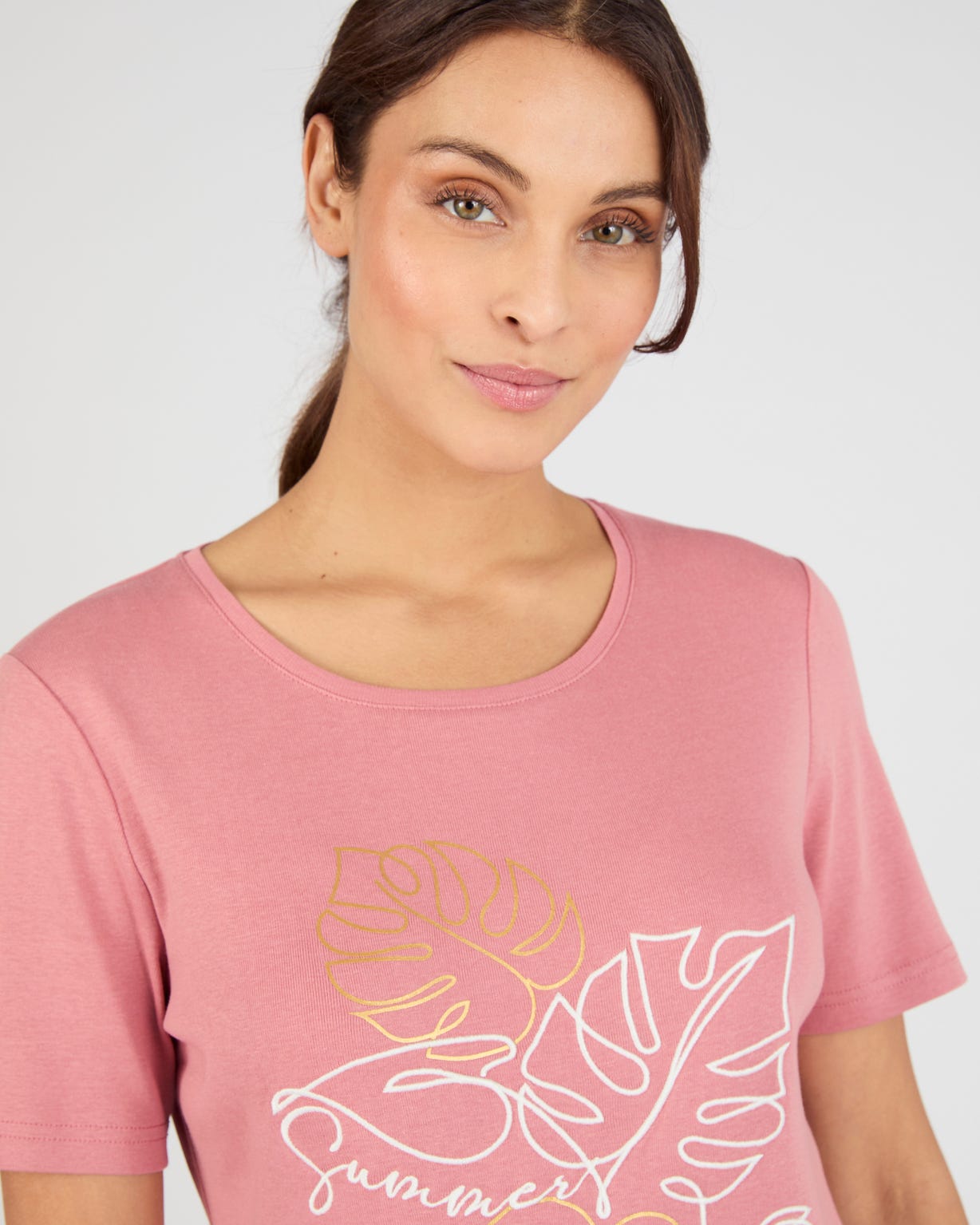 T-shirt brodé pur coton