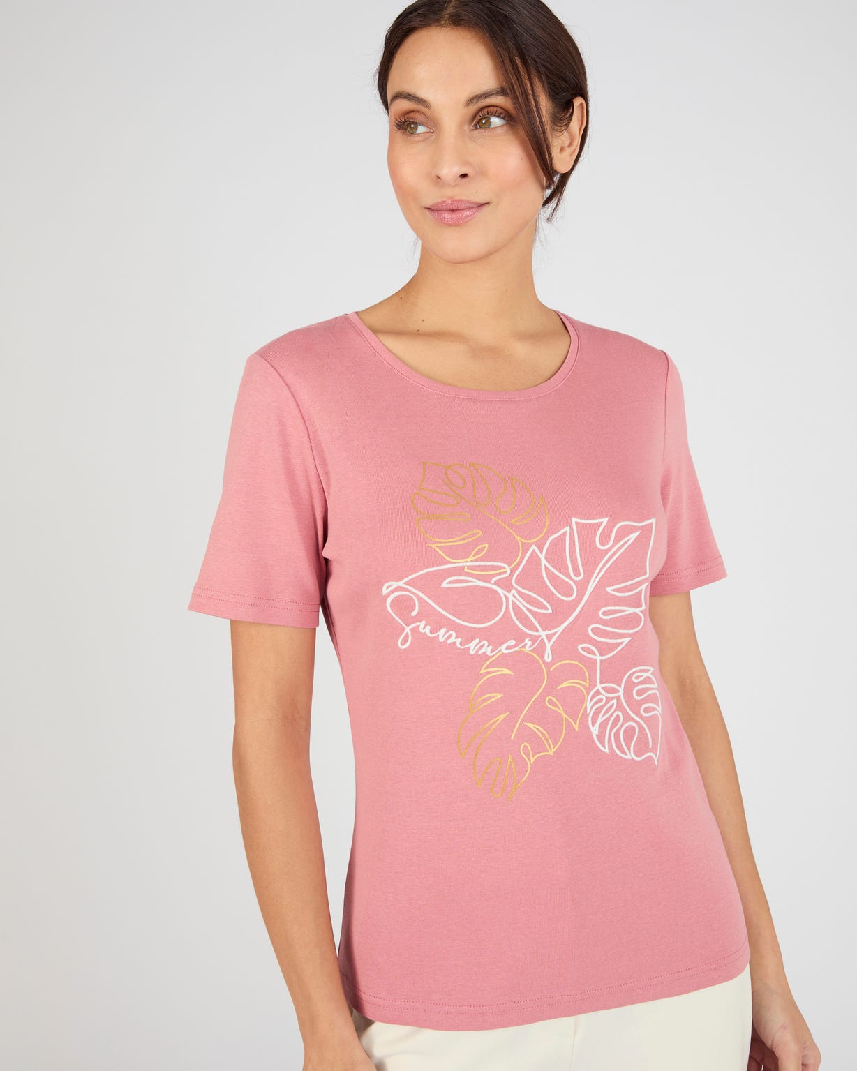 T-shirt brodé pur coton