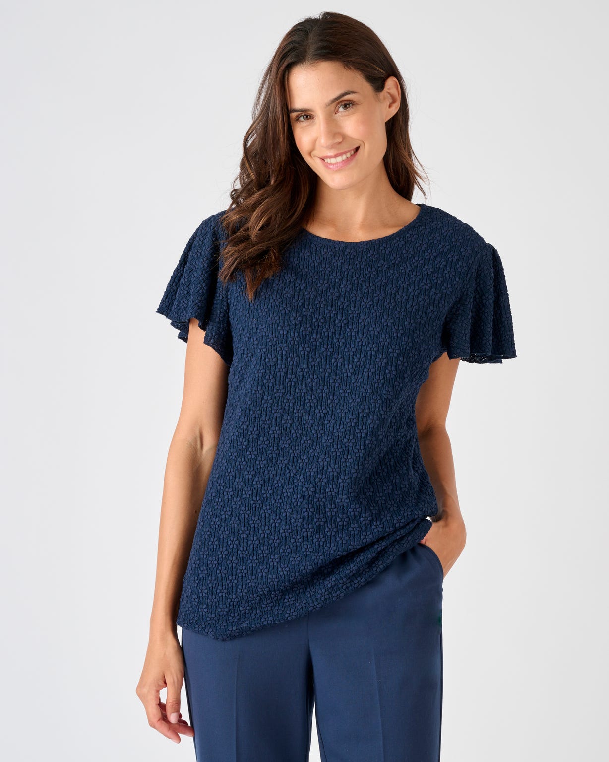 T-shirt maille jacquard reliéfée
