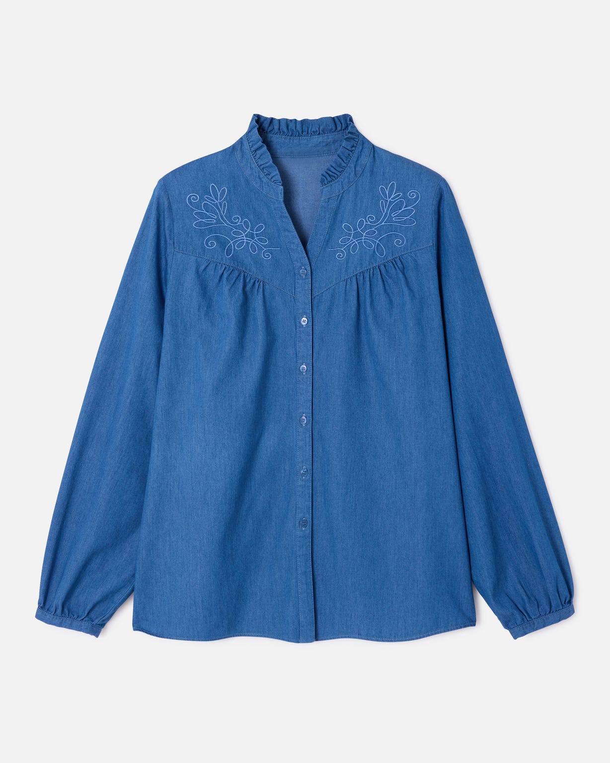 Chemisier en denim brodé
