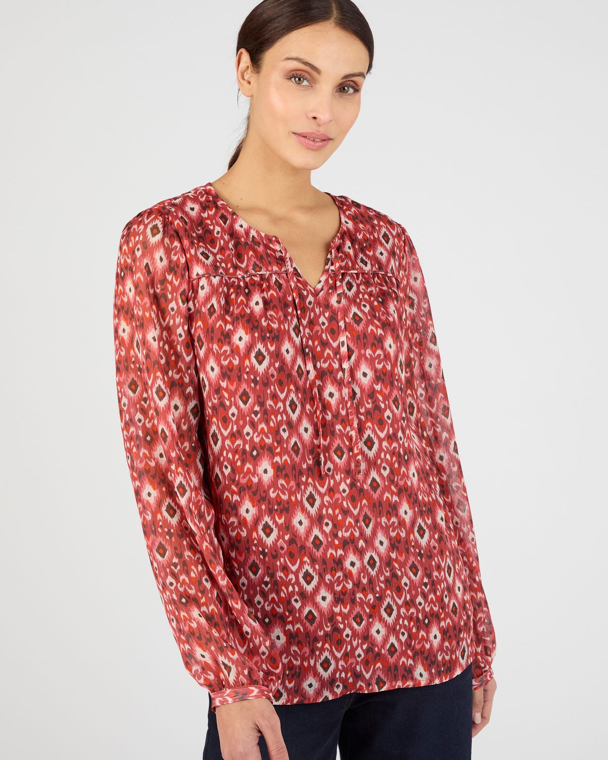 Blouse en voile imprimé