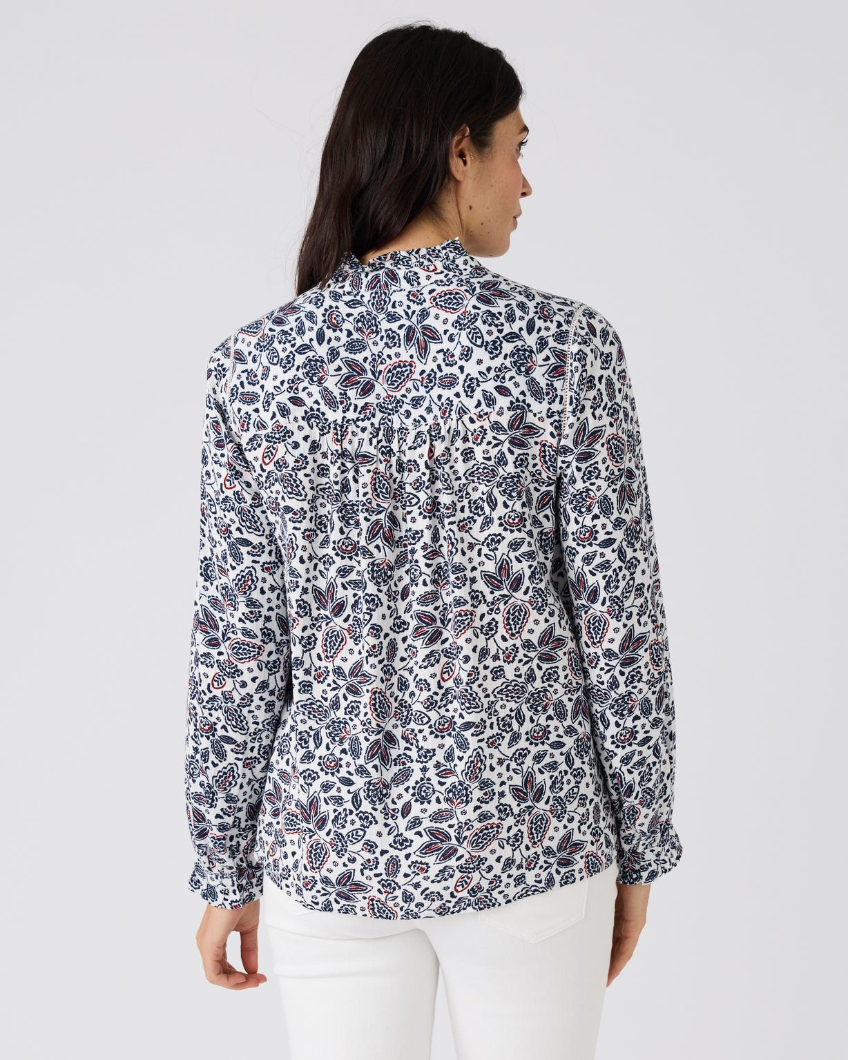 Chemisier col volanté pure viscose Lenzing(TM) EcoVero(TM)