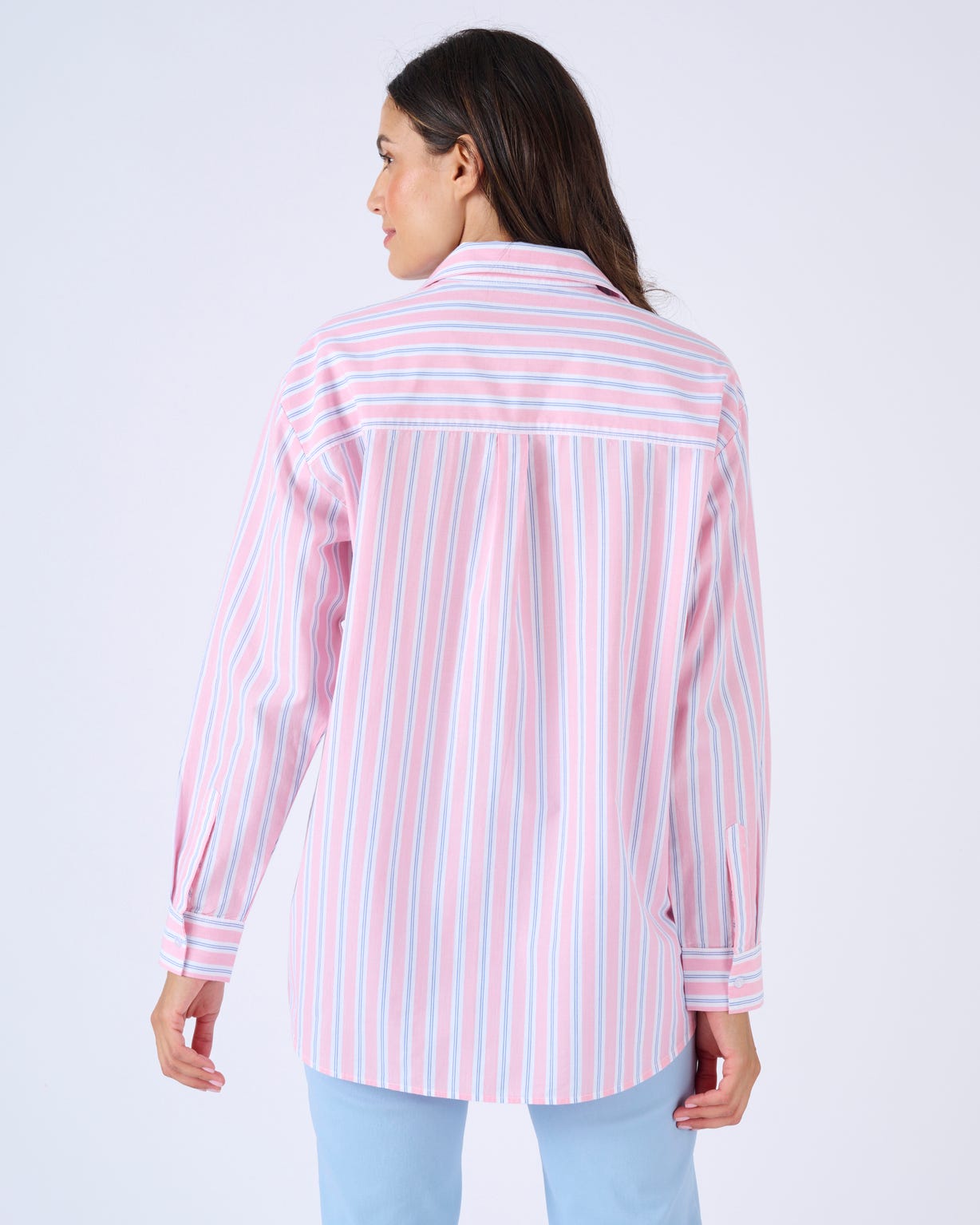 Chemise rayée en popeline