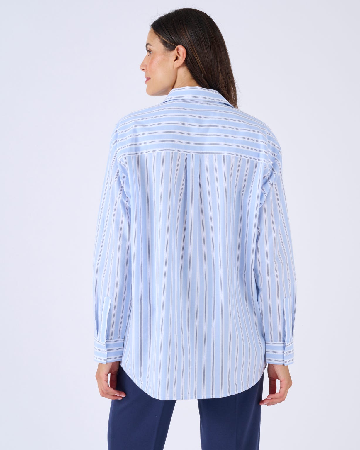 Chemise rayée en popeline