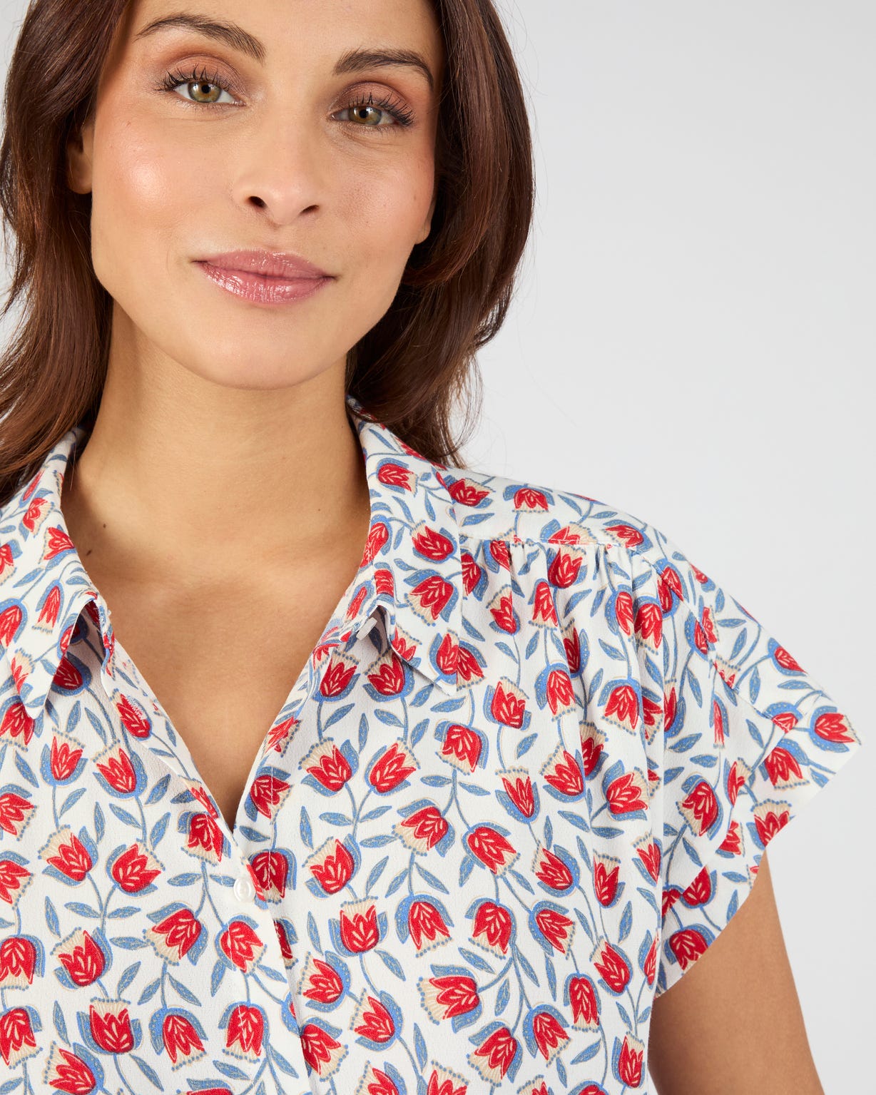 Chemisier imprimé tulipes