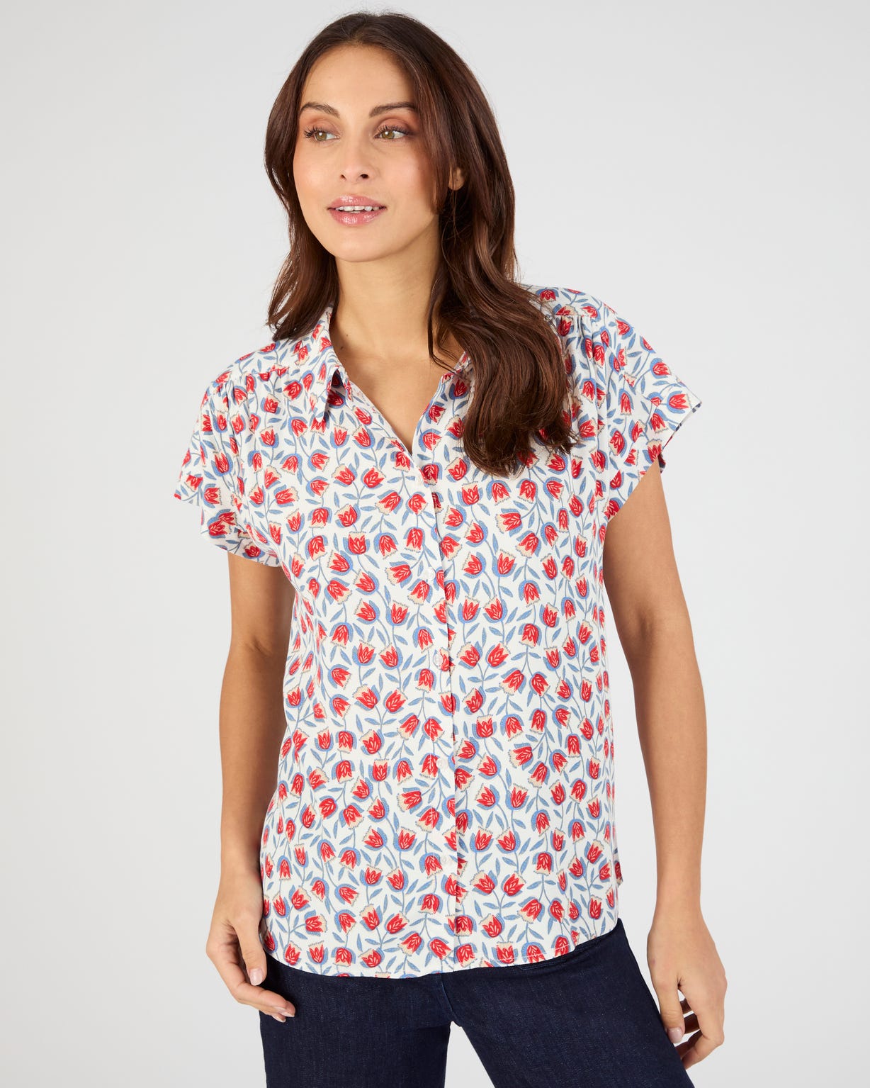 Chemisier imprimé tulipes