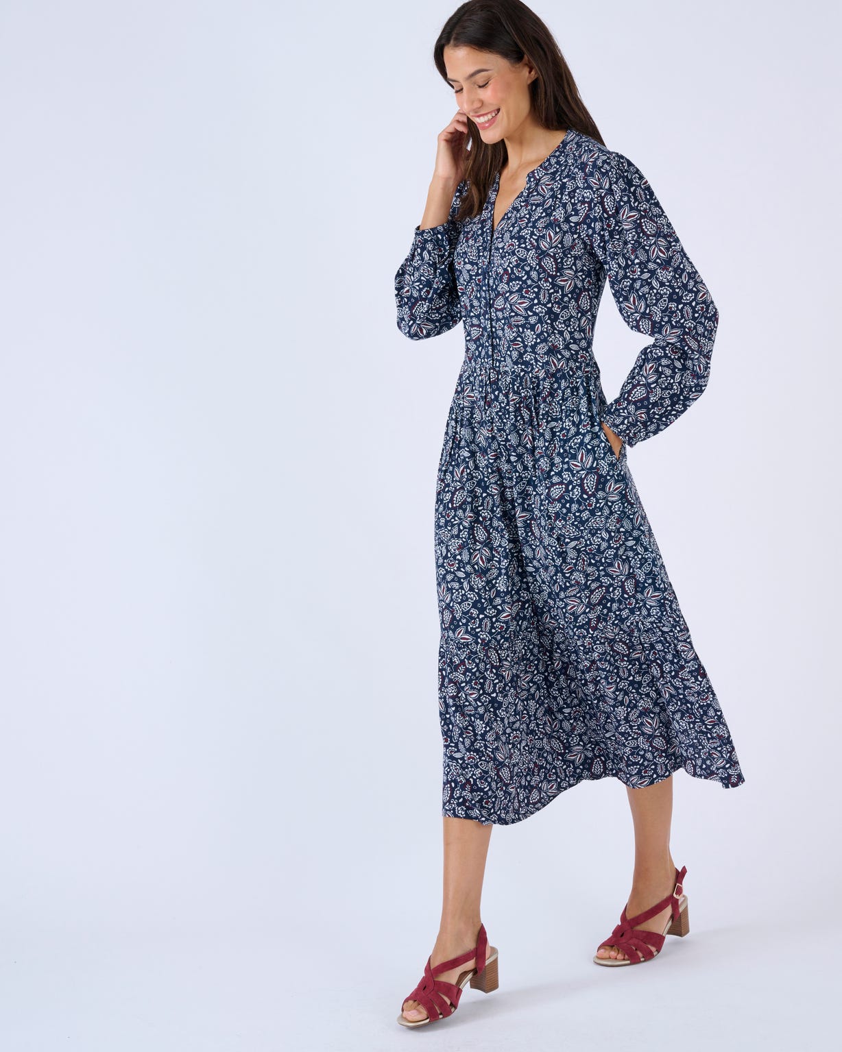 Robe longue pure viscose reliéfée