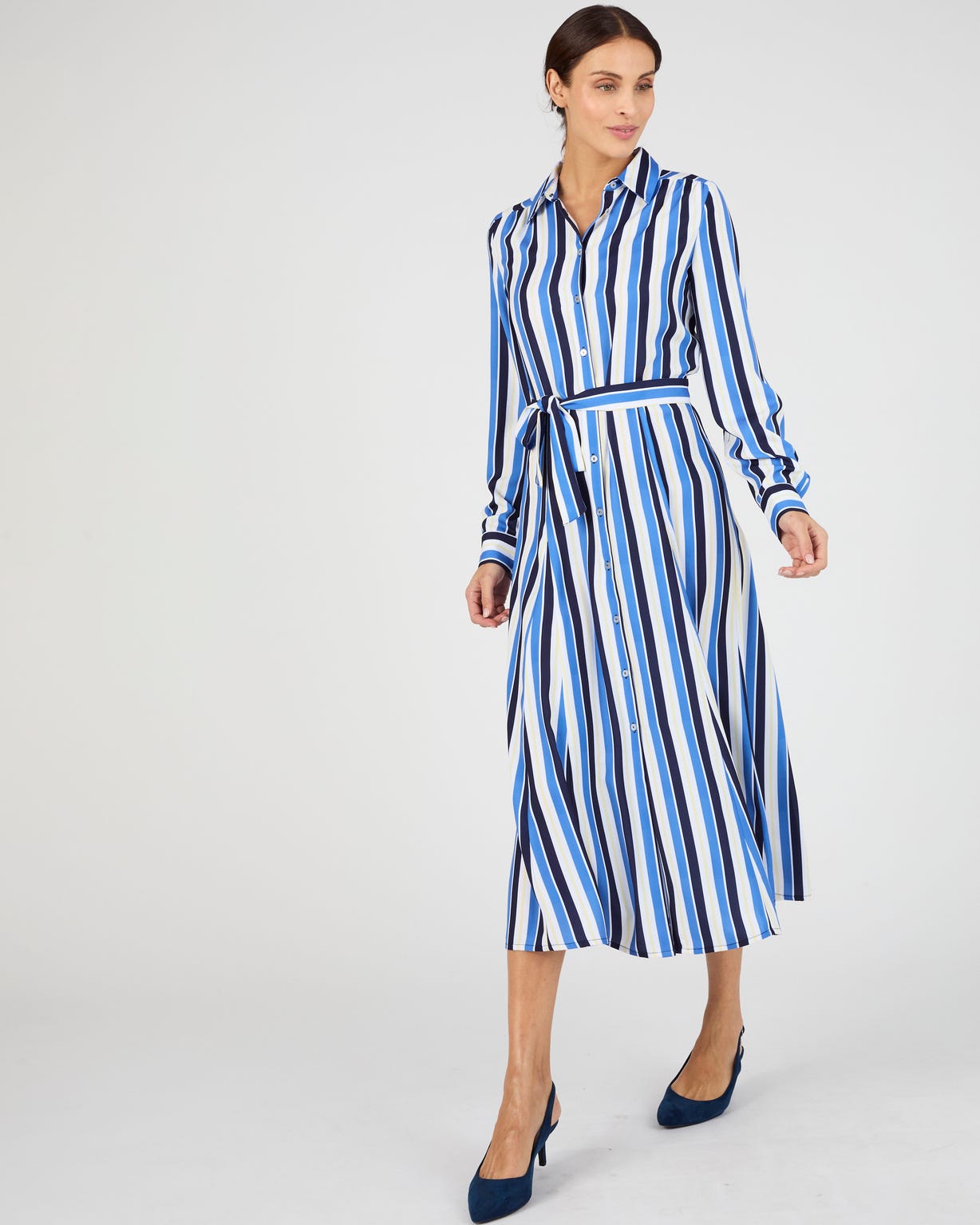 Robe-chemisier rayée