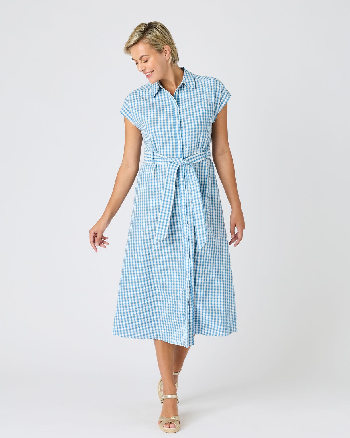 Robe-chemise tissu gaufré