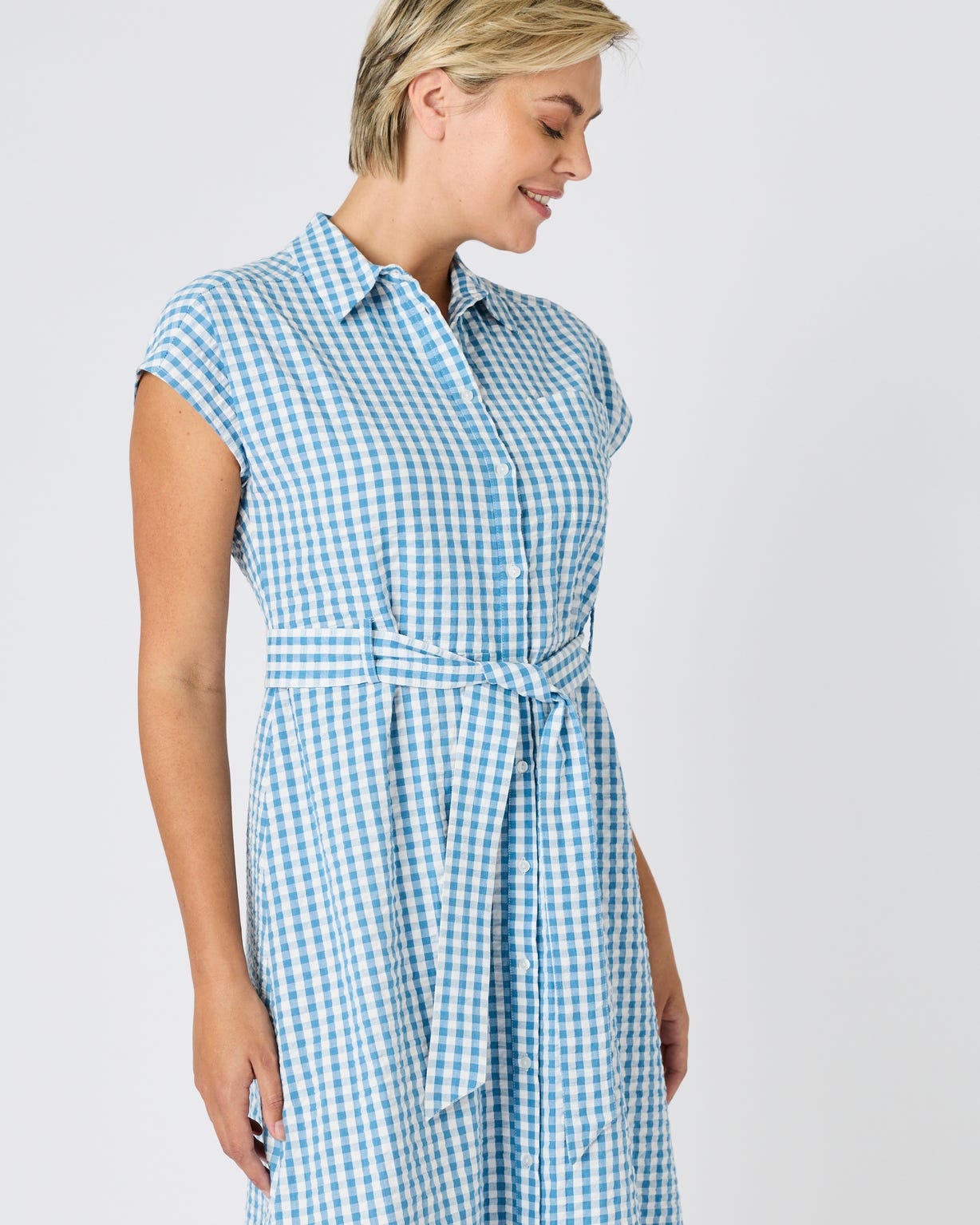 Robe-chemise tissu gaufré