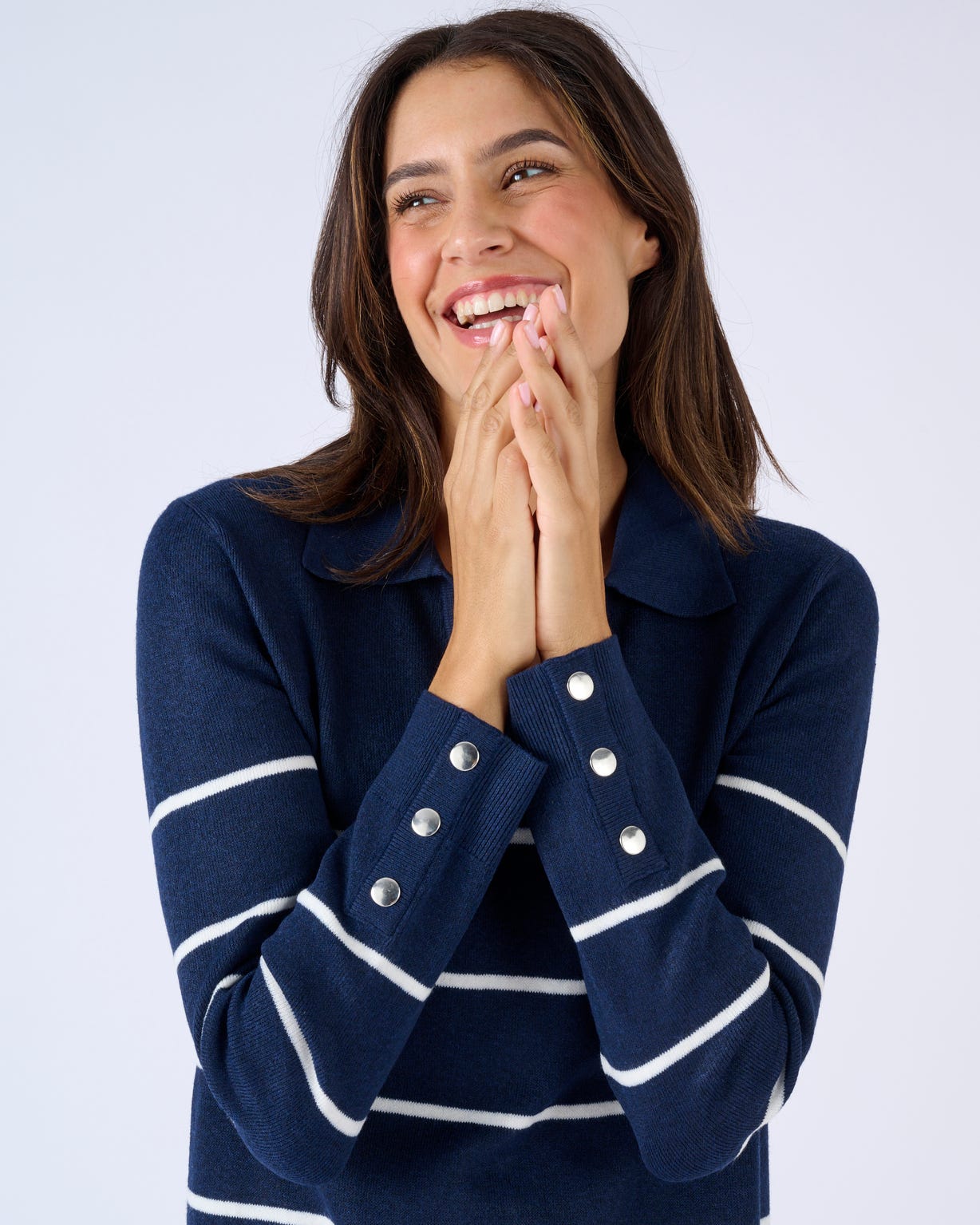 Robe-pull col polo rayée