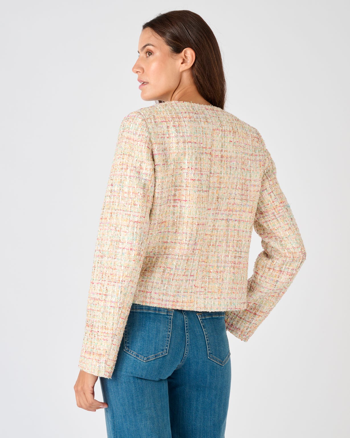 Veste effet tweed fils brillants