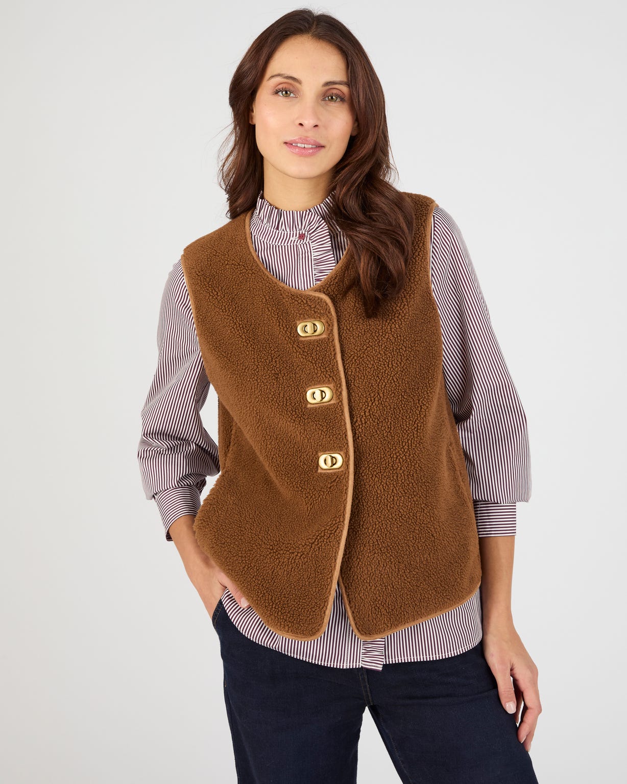 Veste sans manches maille polaire moutonnée