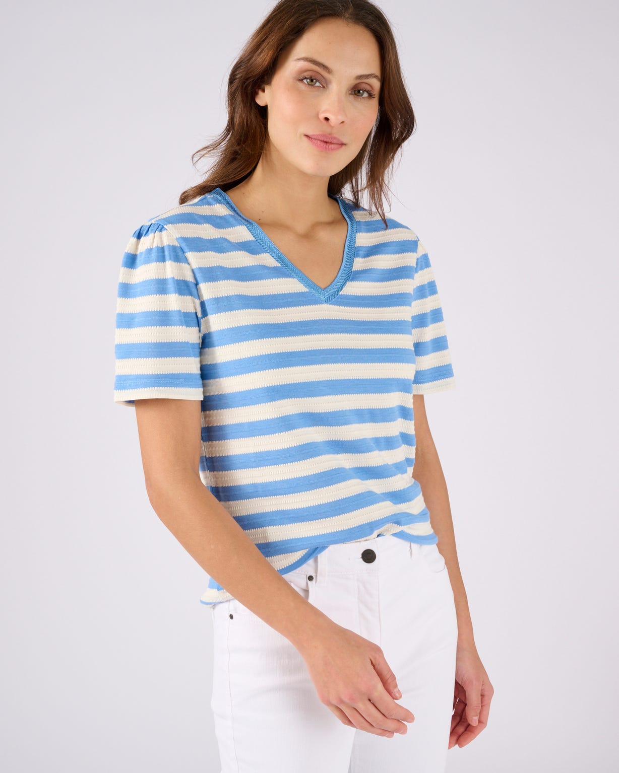 Tee-shirt rayé en maille texturée