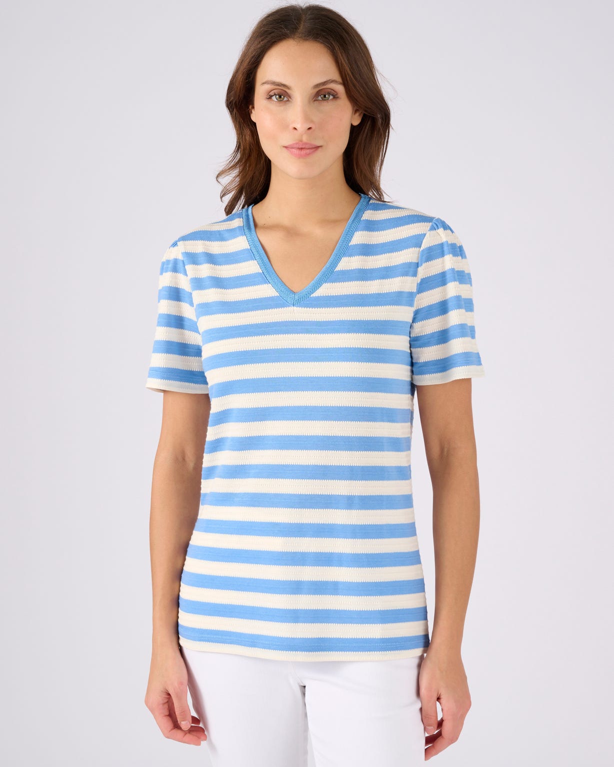 Tee-shirt rayé en maille texturée