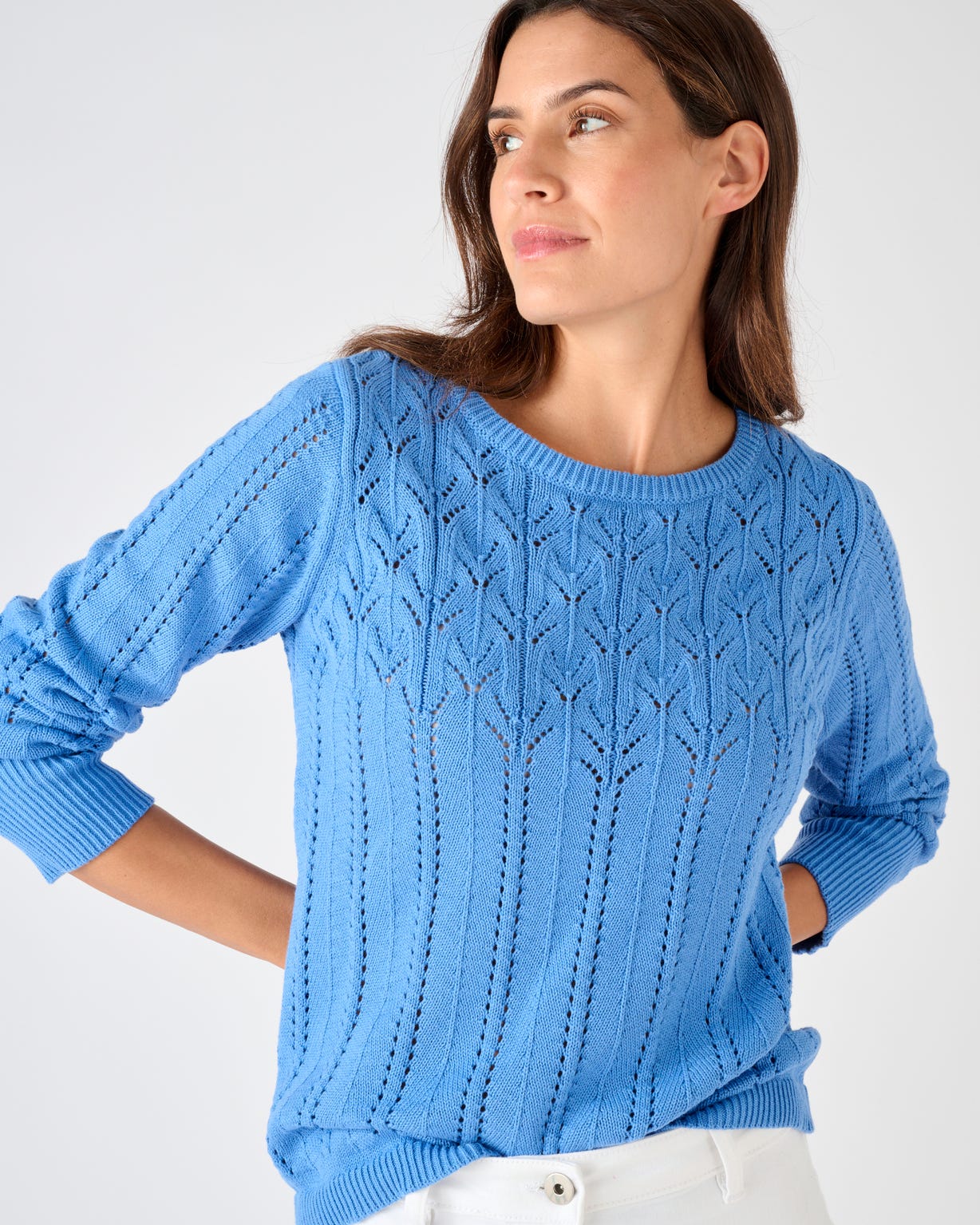 Pull jeu de maille ajourée