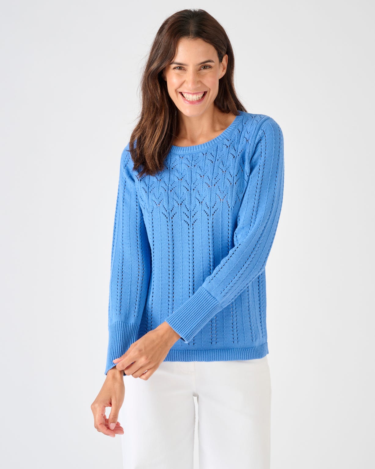 Pull jeu de maille ajourée