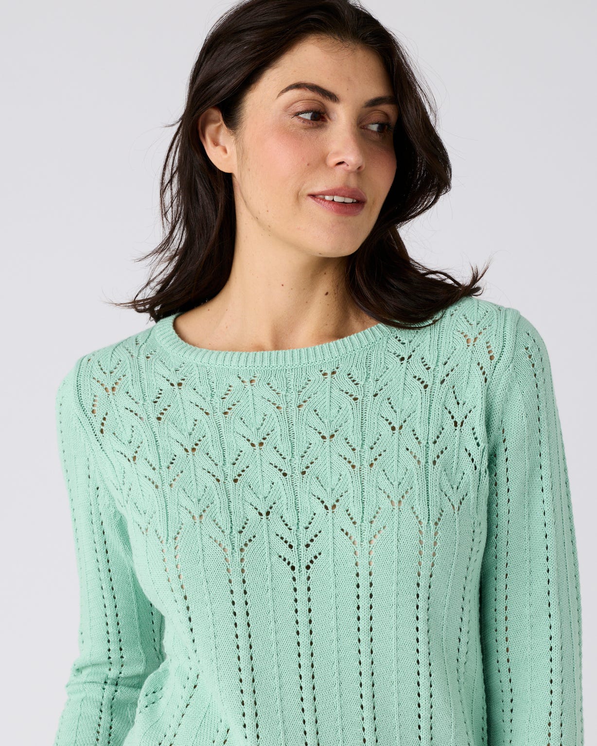 Pull jeu de maille ajourée