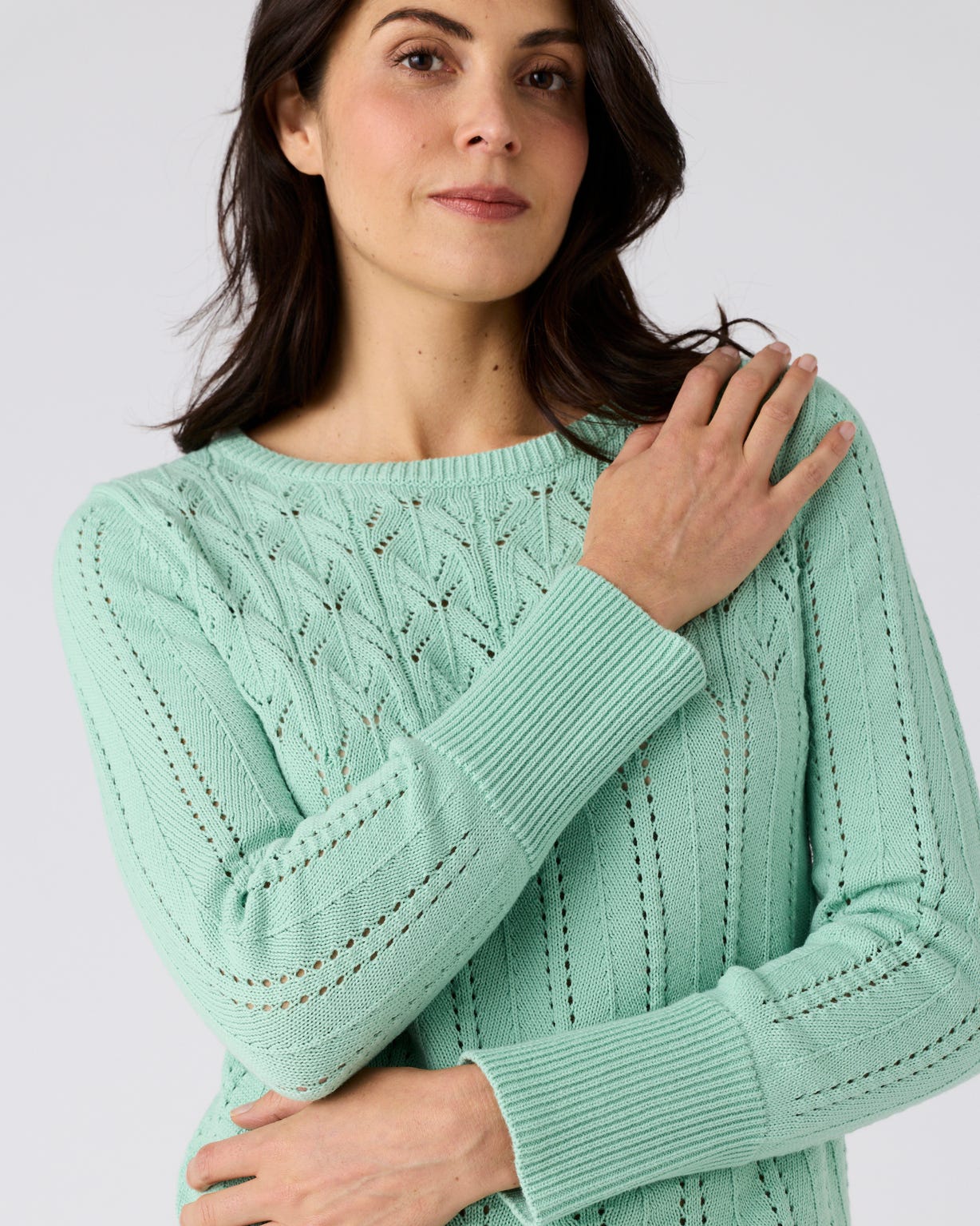 Pull jeu de maille ajourée