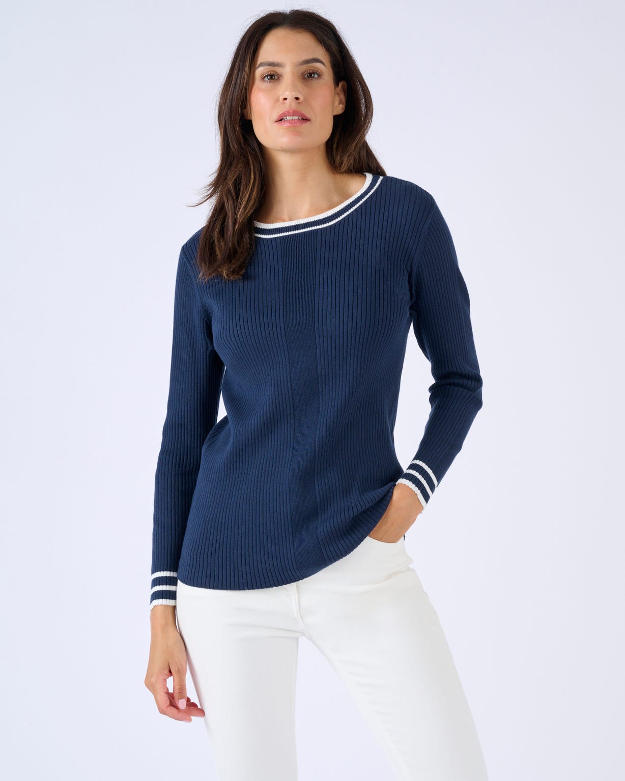 Pull côtes plates fantaisie