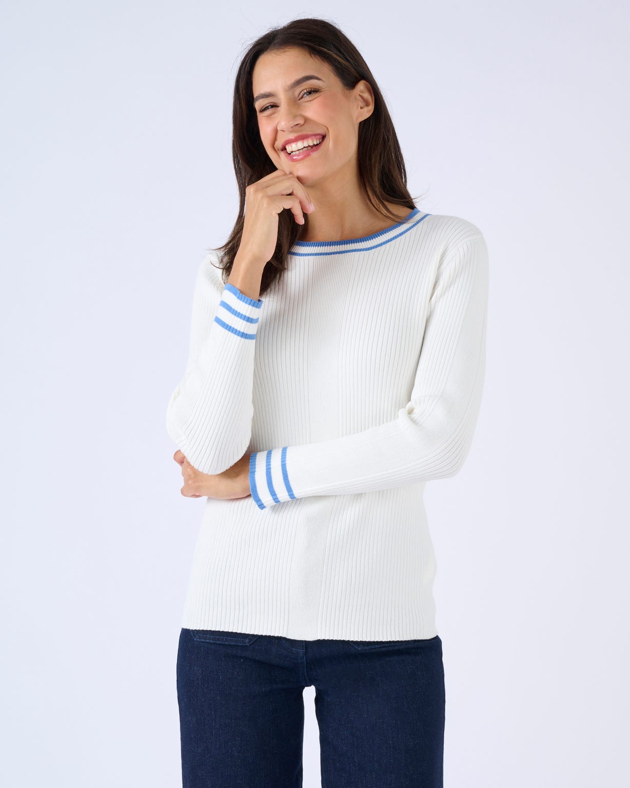 Pull côtes plates fantaisie