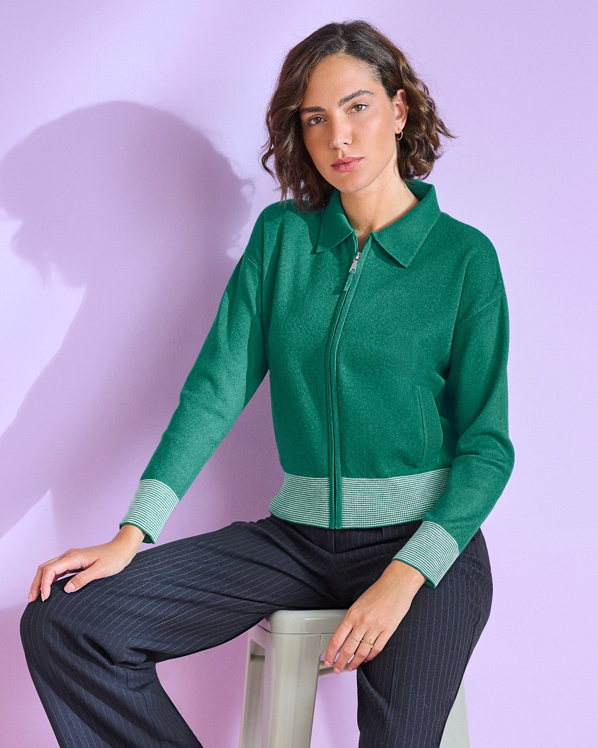 Gilet zippé col polo