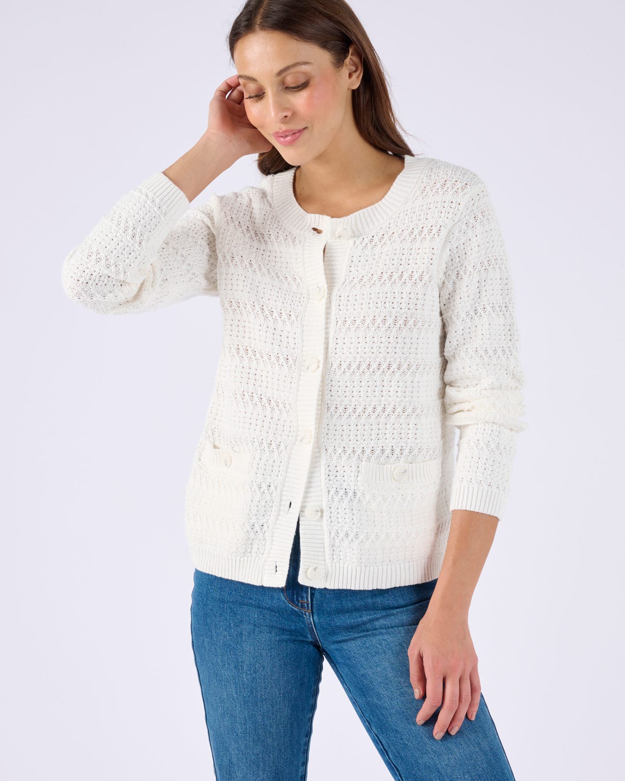 Cardigan court jeu de maille