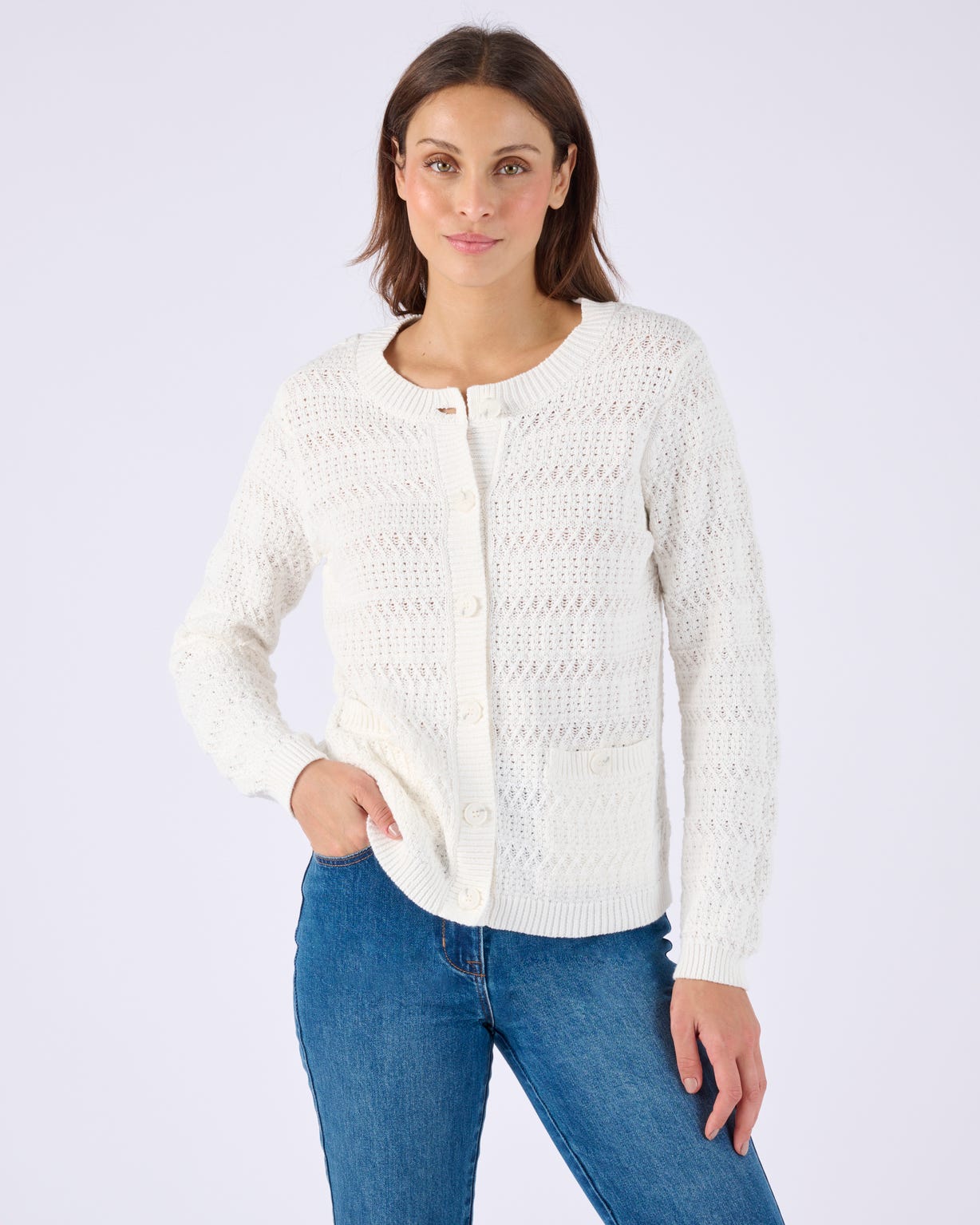 Cardigan court jeu de maille