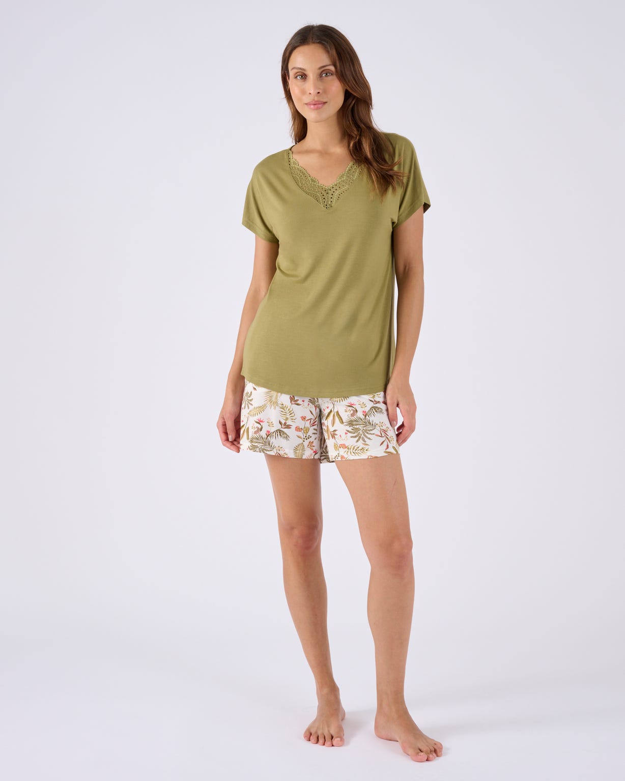 Pyjashort col dentelle