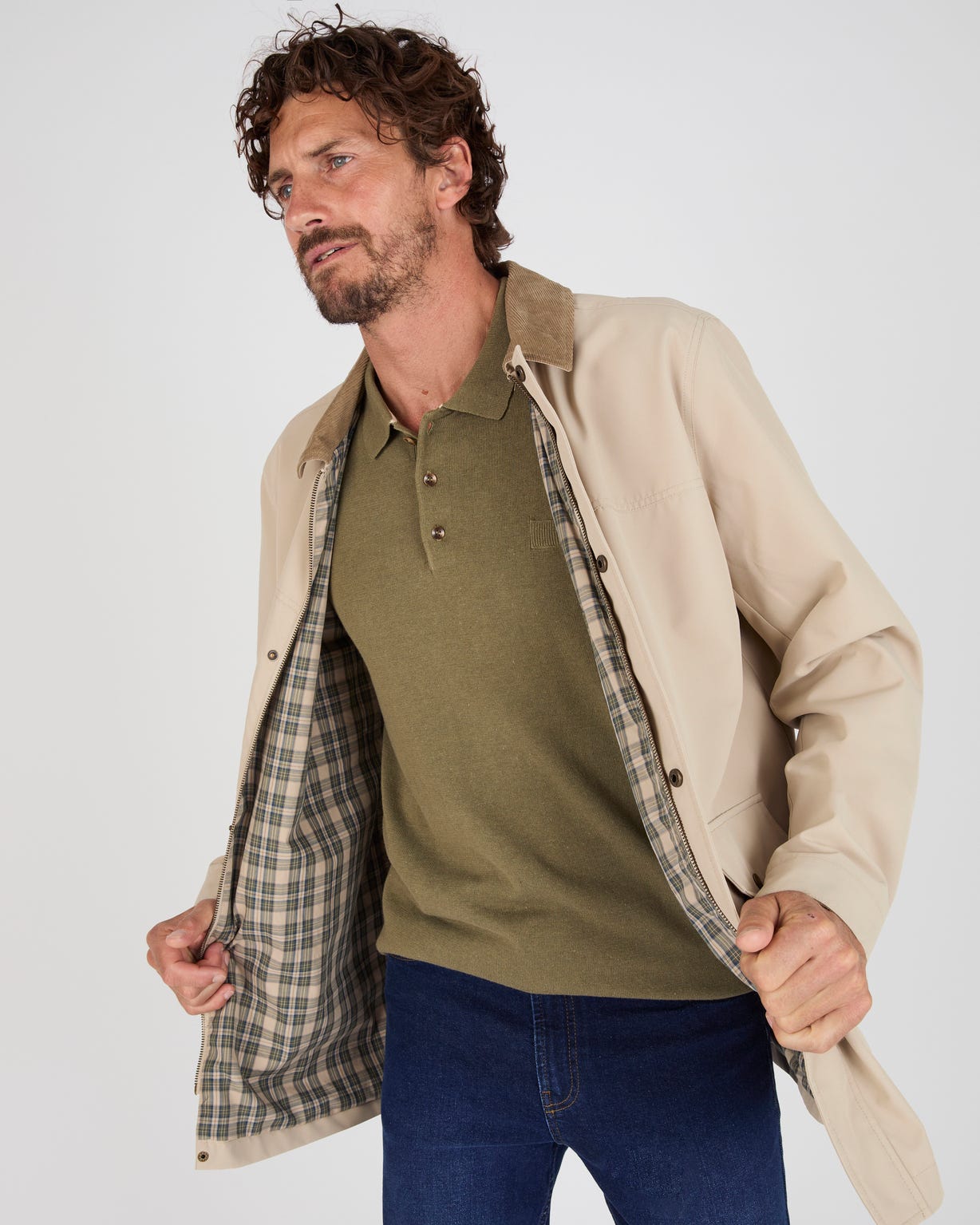 Blouson zippé col velours