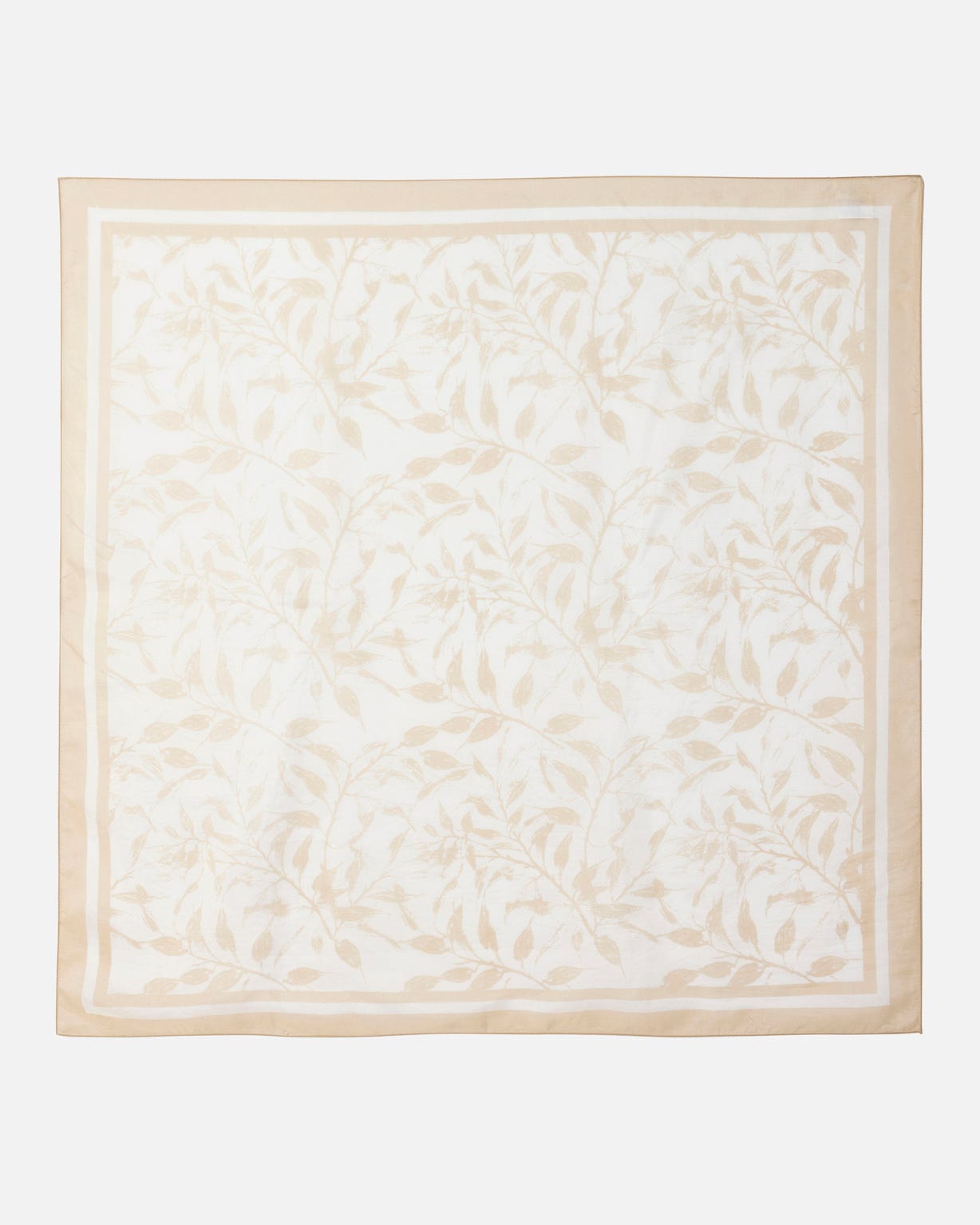 Foulard pure soie imprimé feuillage