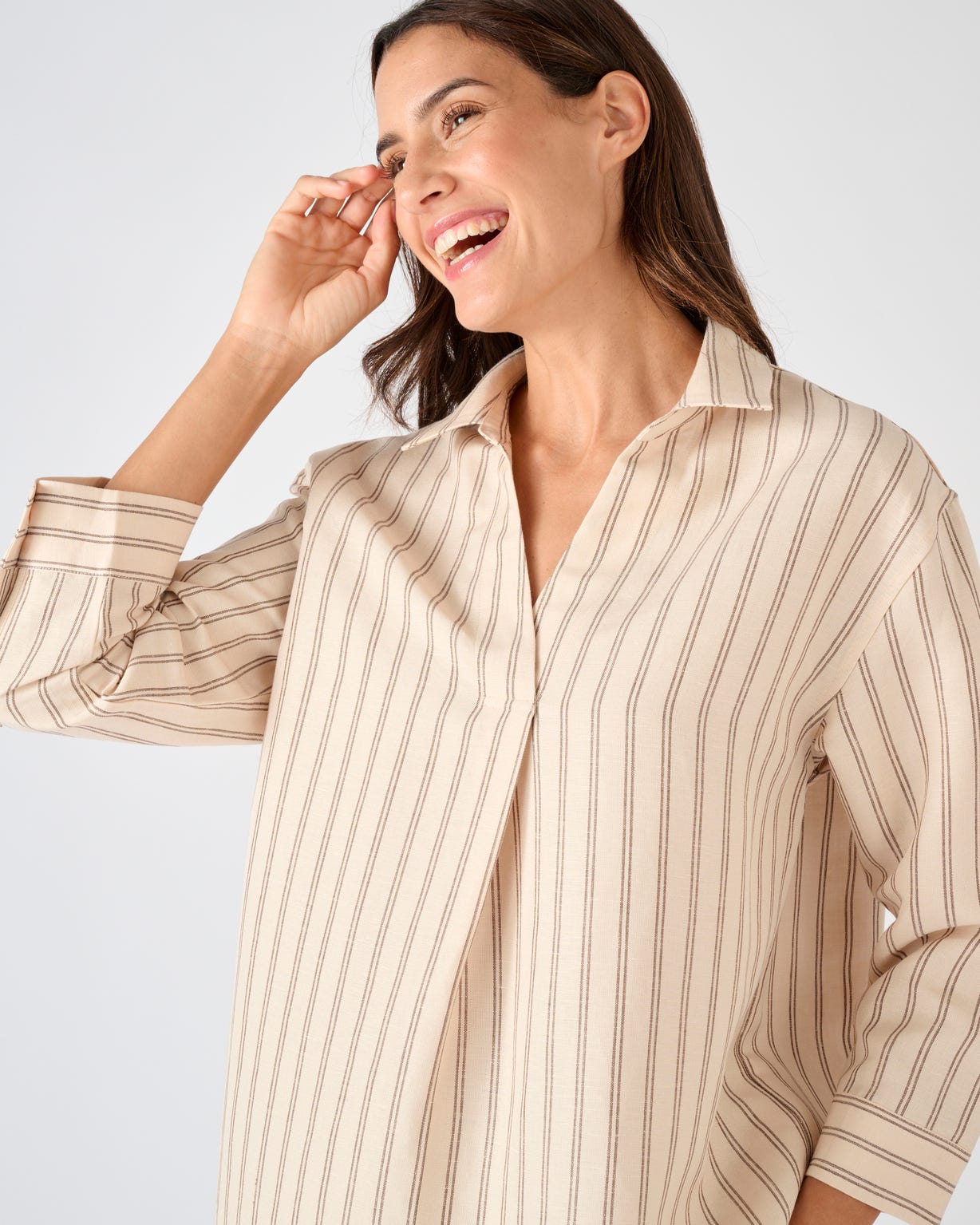 Chemisier mélange lin et viscose